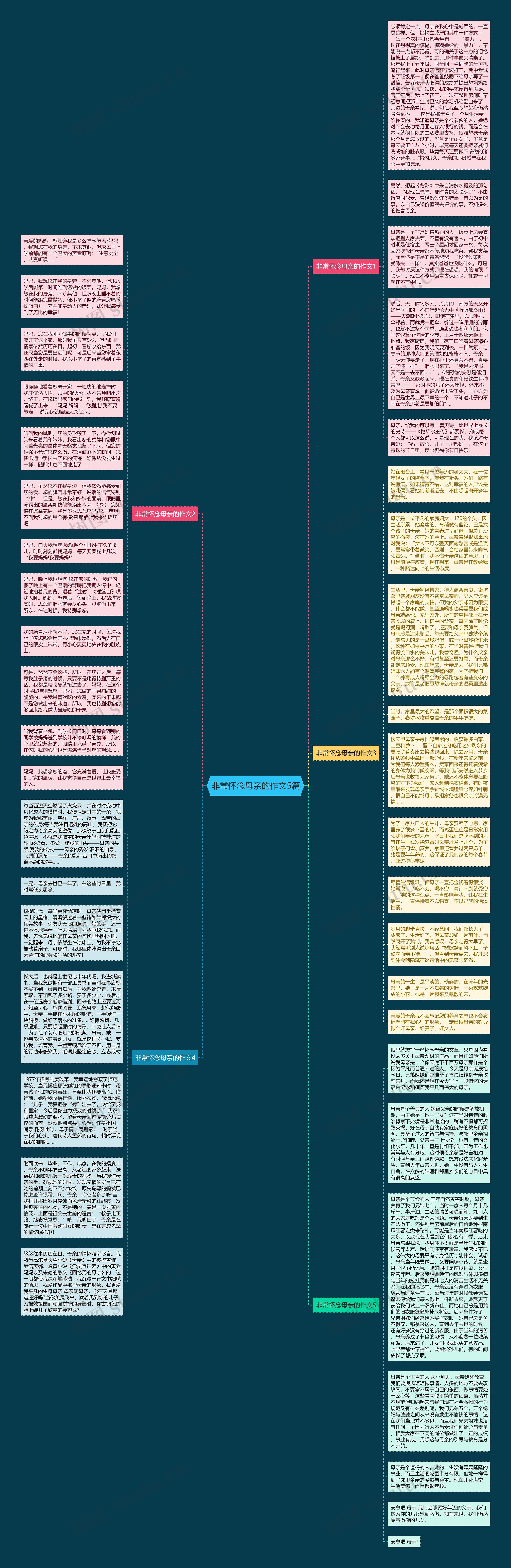 非常怀念母亲的作文5篇思维导图