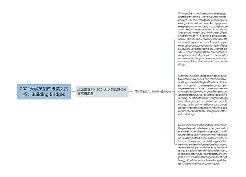 2021大学英语四级美文赏析：Building Bridges