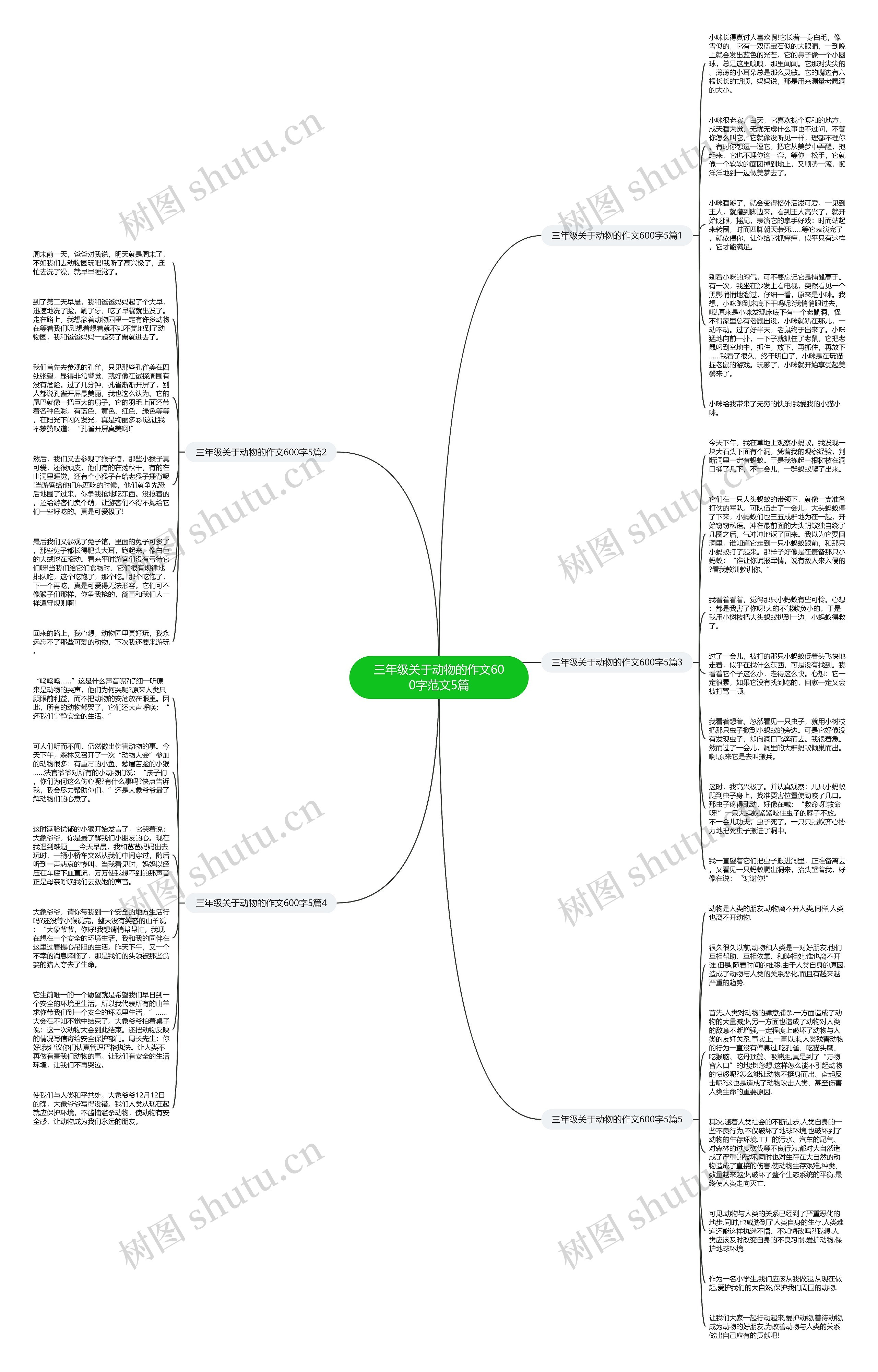 三年级关于动物的作文600字范文5篇思维导图