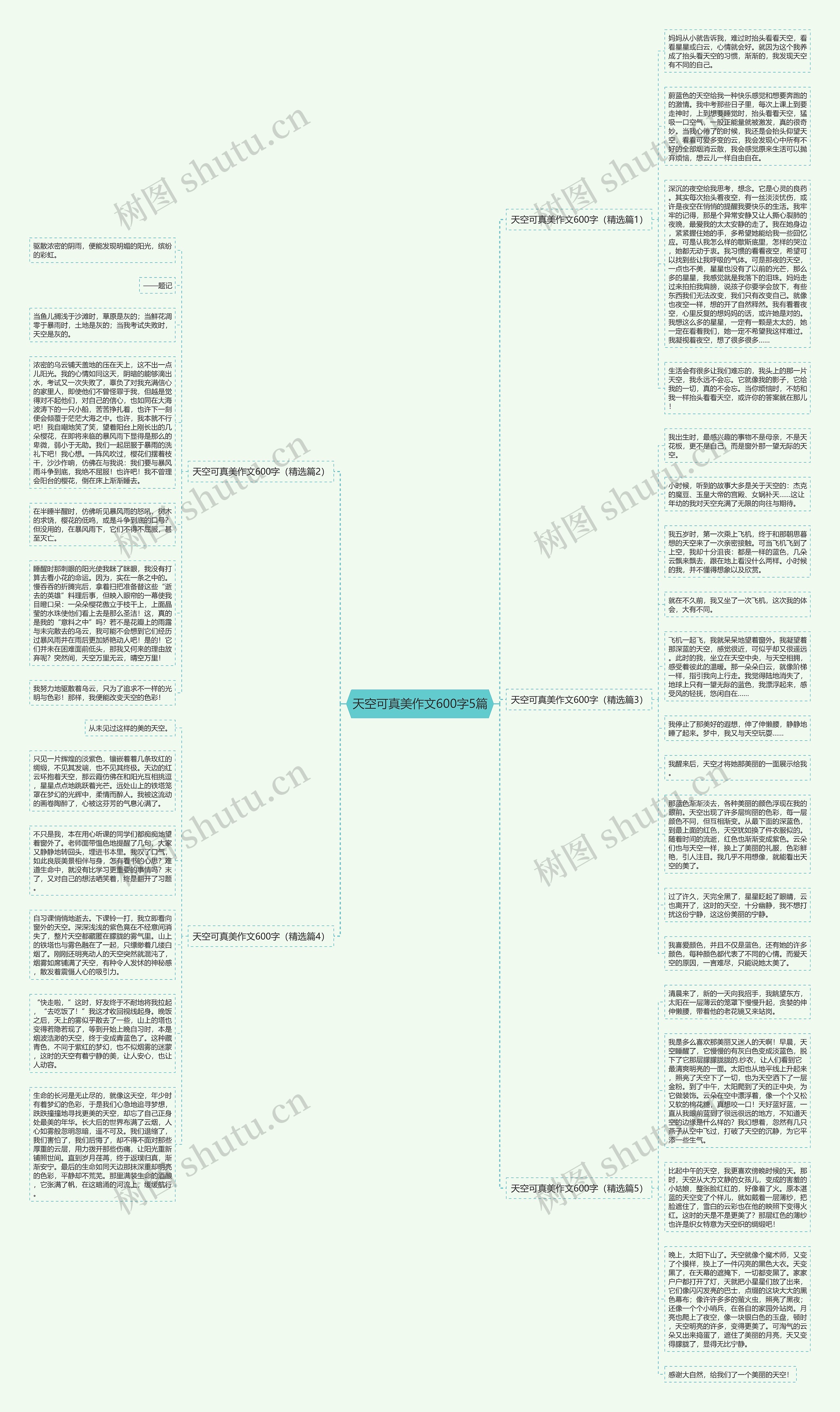 天空可真美作文600字5篇思维导图
