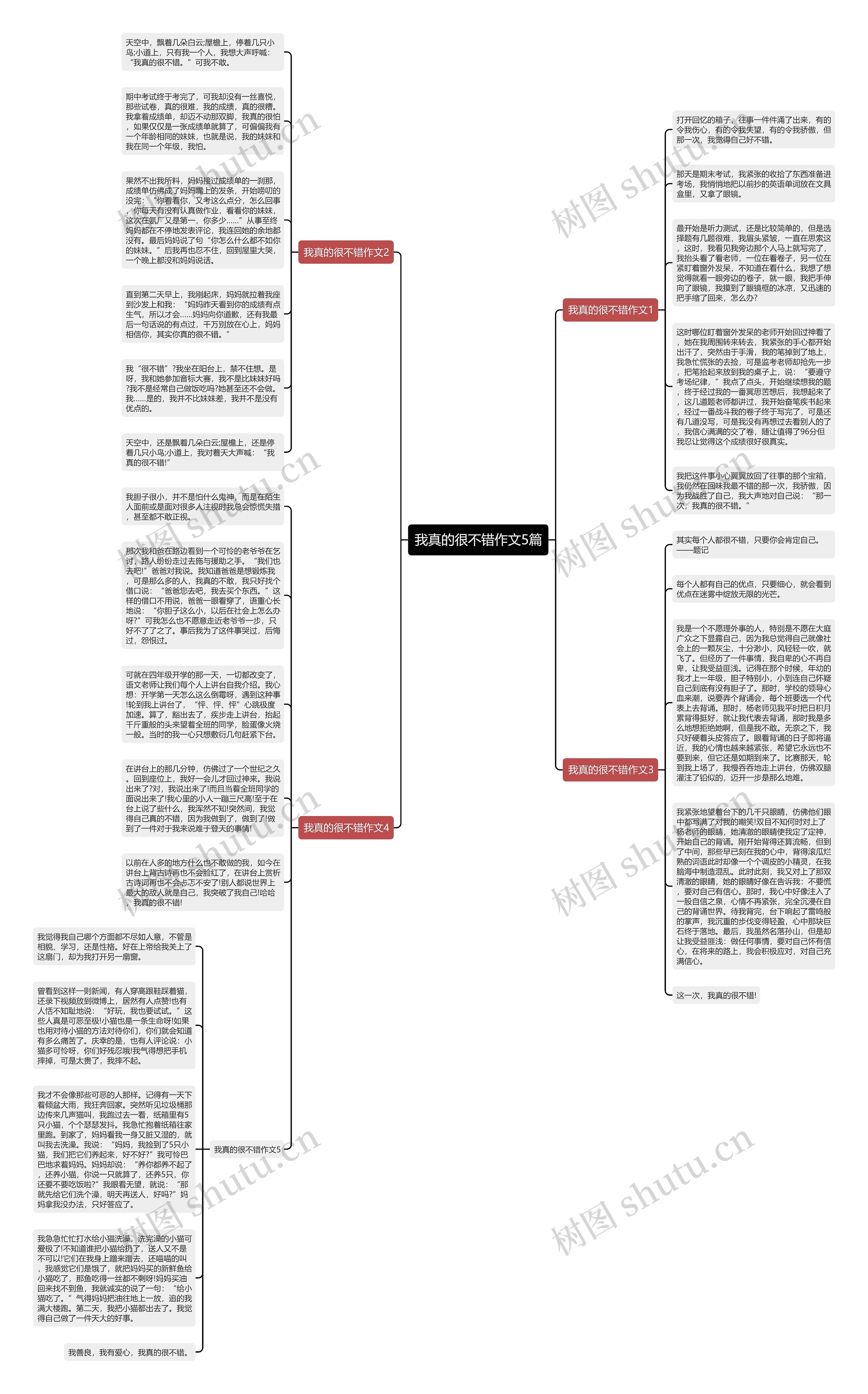 我真的很不错作文5篇思维导图