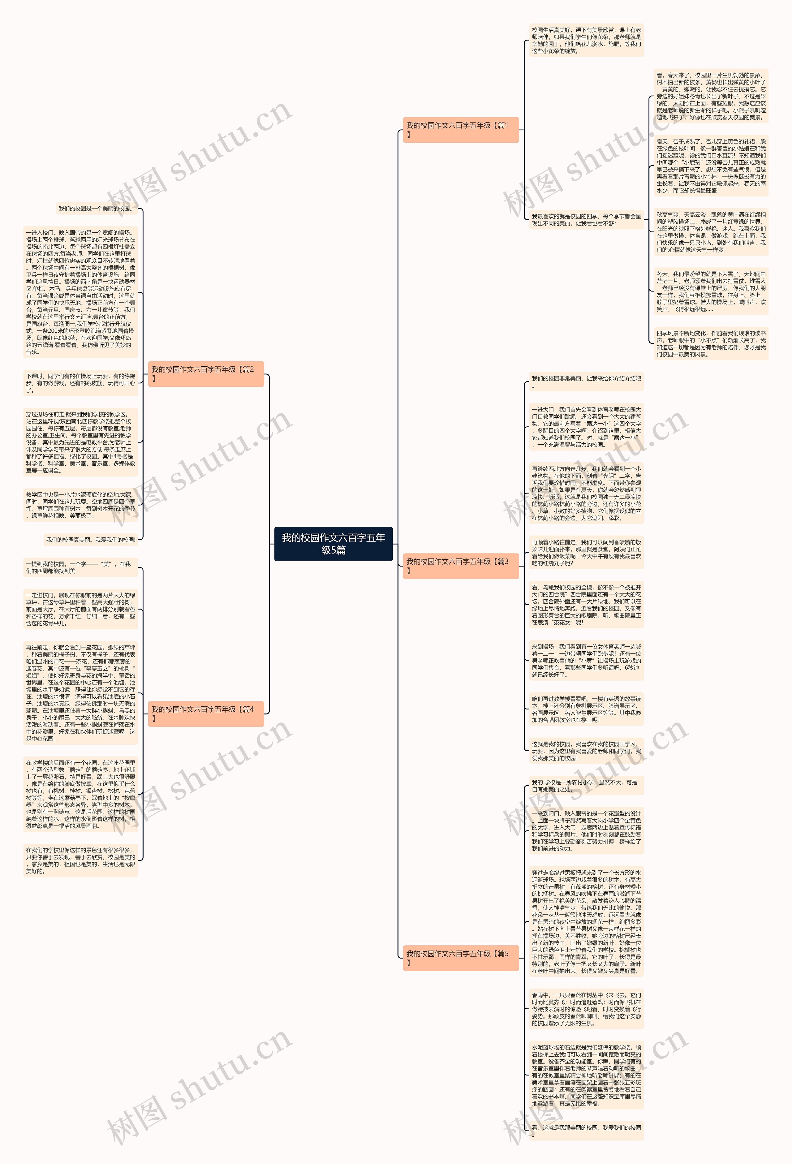 我的校园作文六百字五年级5篇思维导图