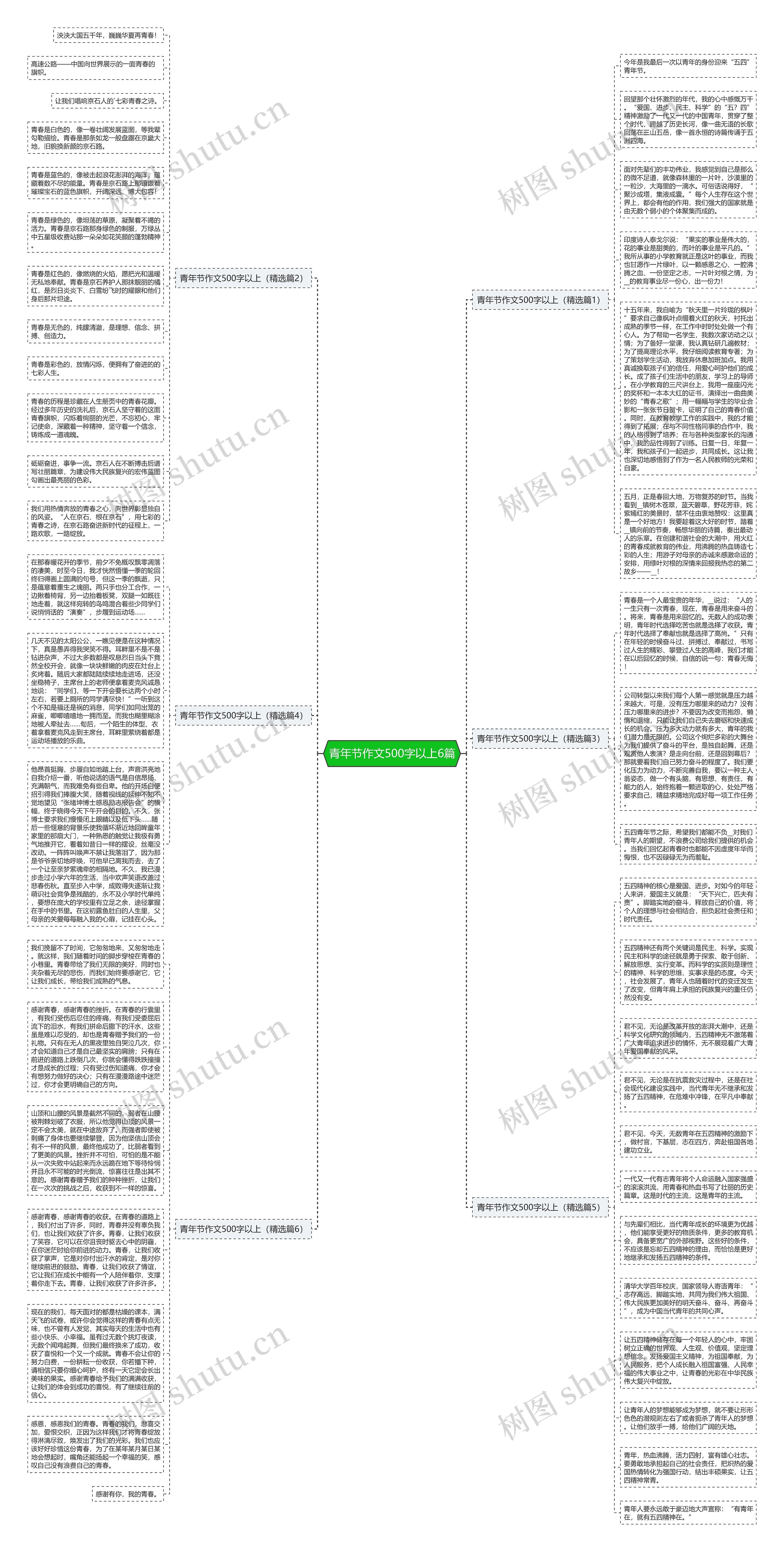 青年节作文500字以上6篇思维导图