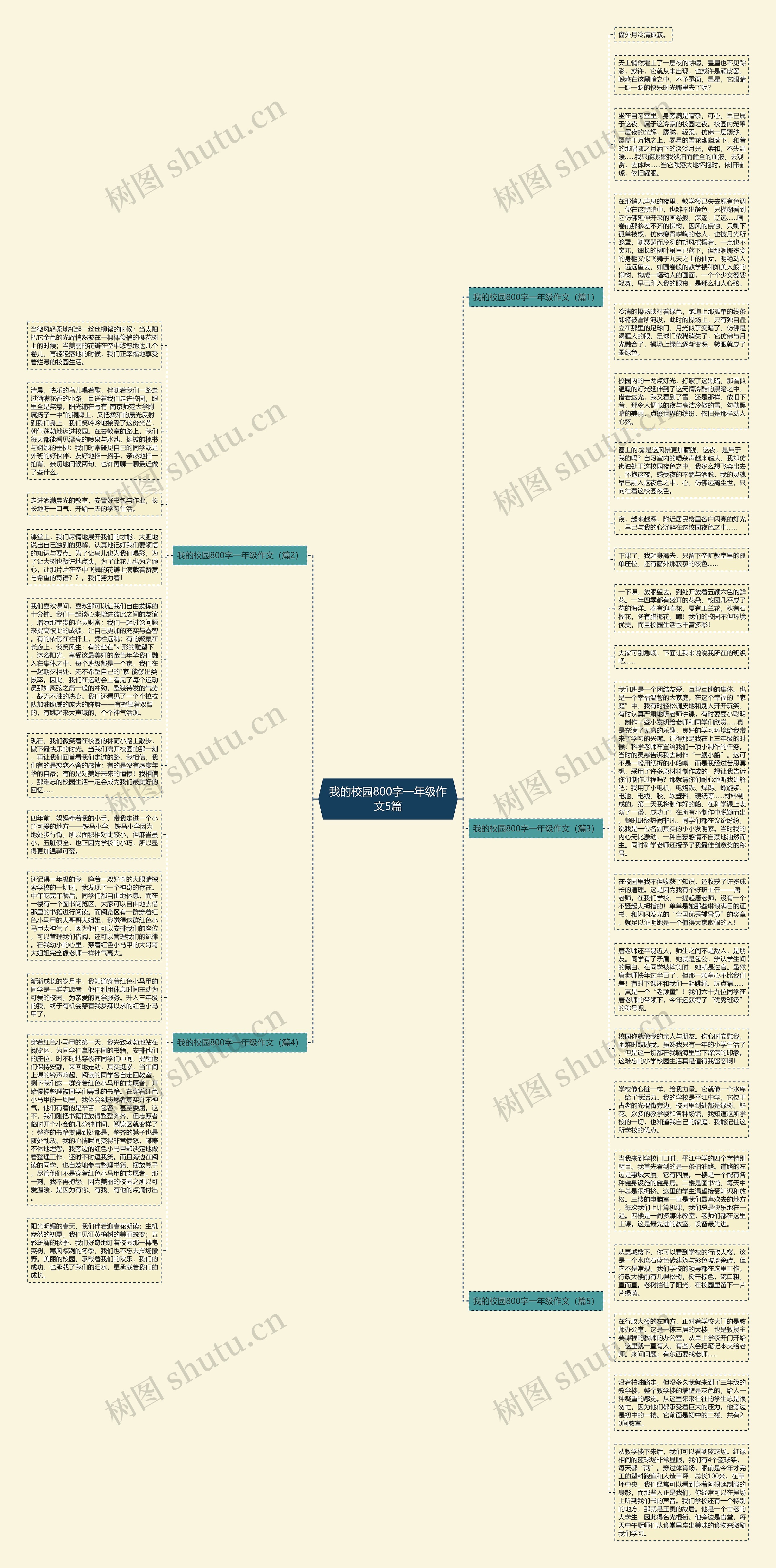 我的校园800字一年级作文5篇思维导图