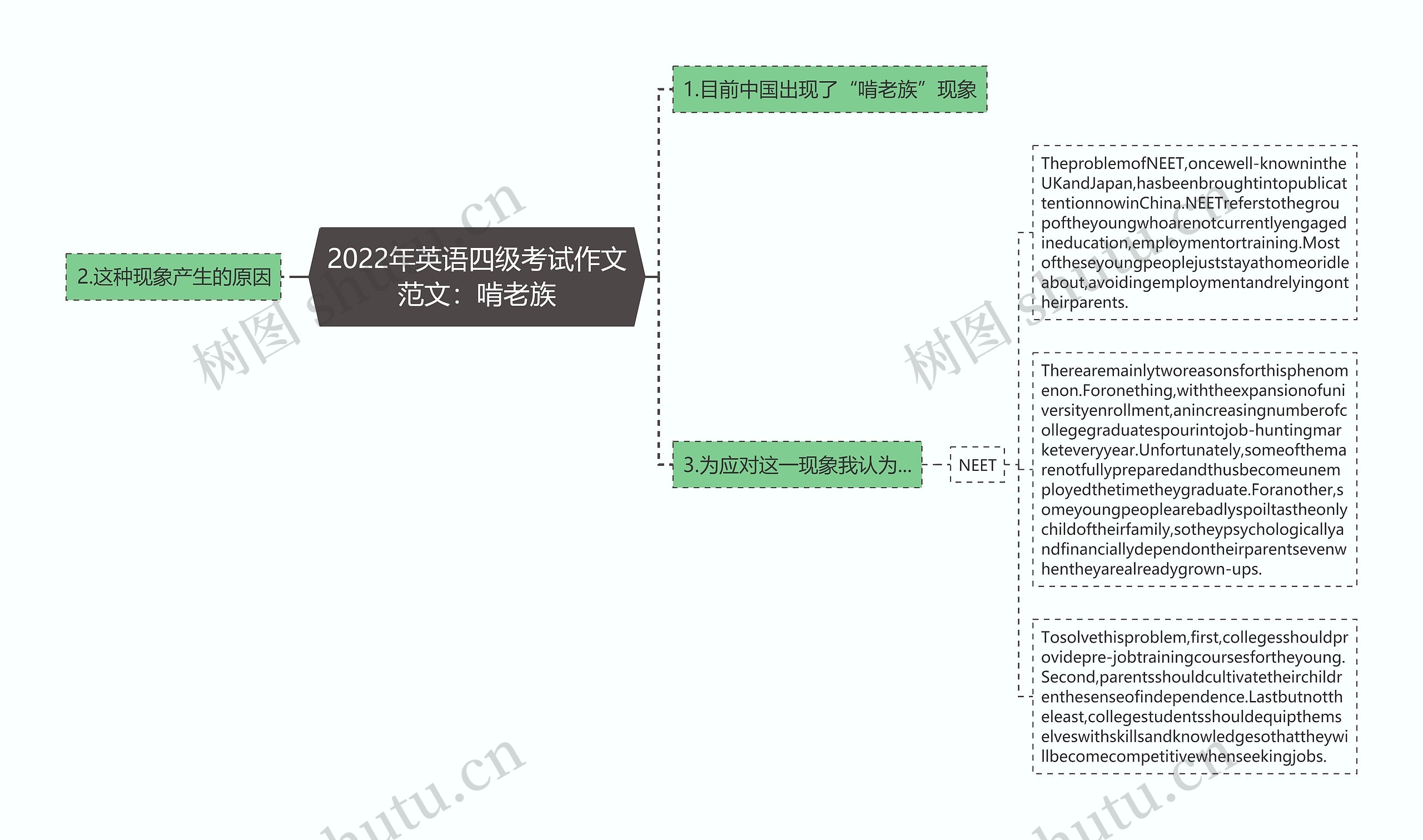 2022年英语四级考试作文范文：啃老族