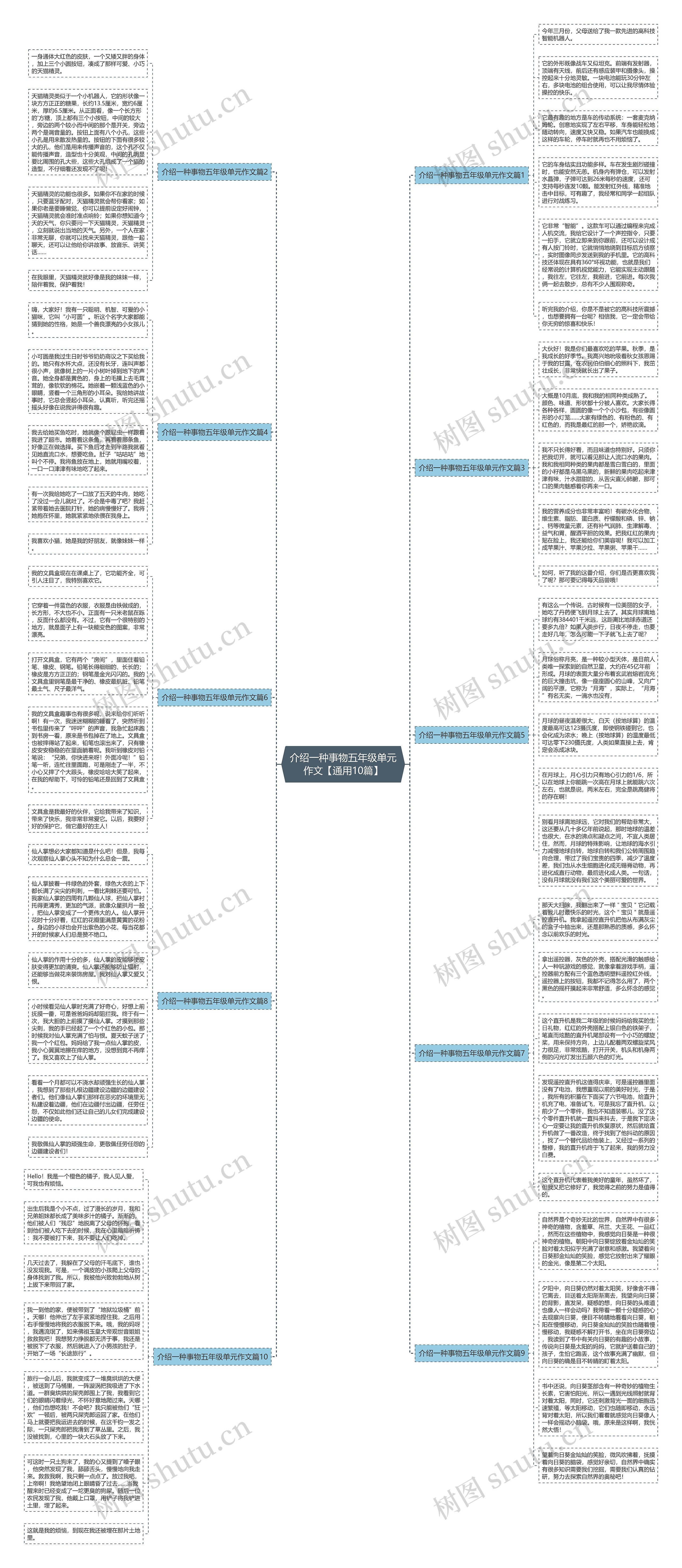 介绍一种事物五年级单元作文【通用10篇】思维导图