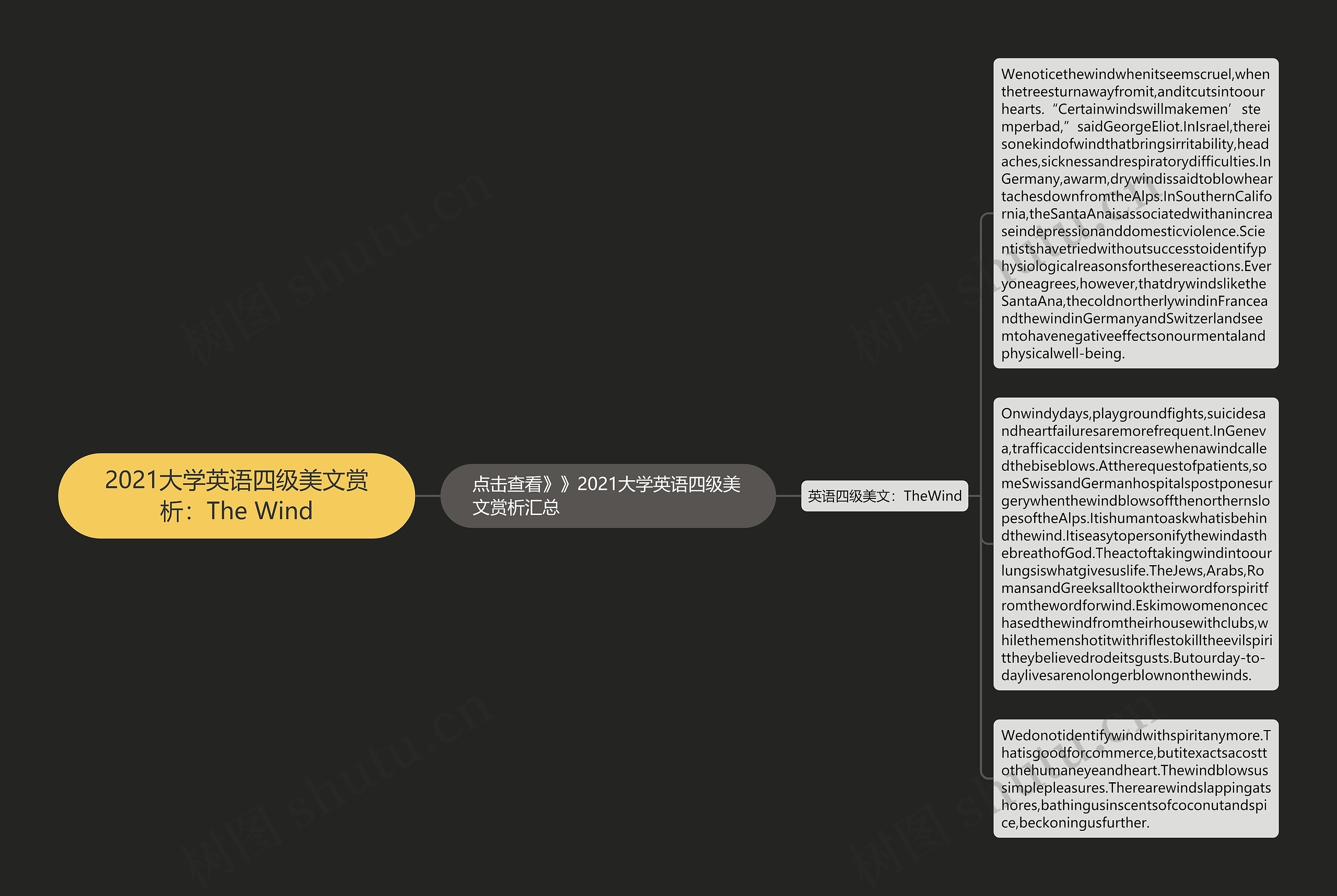 2021大学英语四级美文赏析：The Wind思维导图