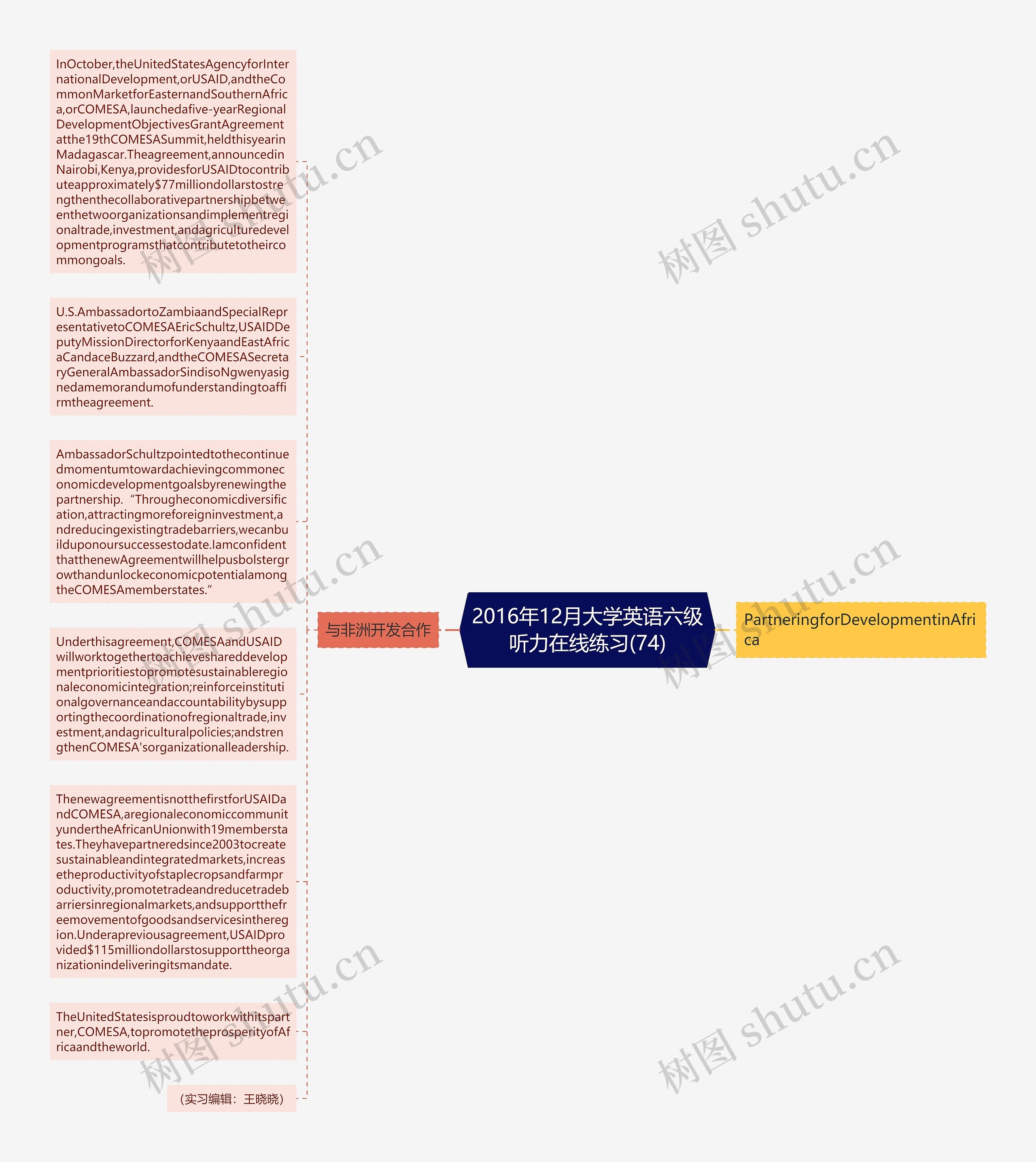 2016年12月大学英语六级听力在线练习(74)思维导图