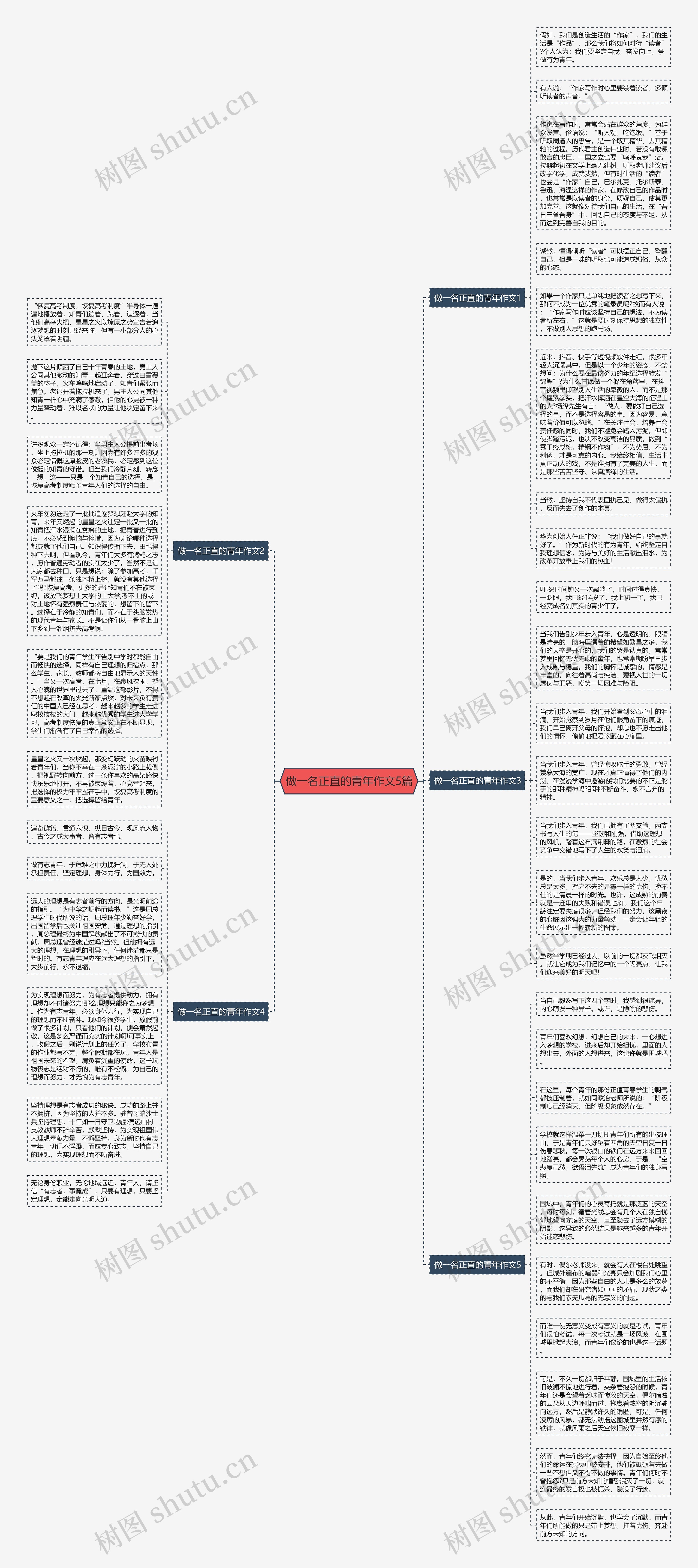 做一名正直的青年作文5篇思维导图