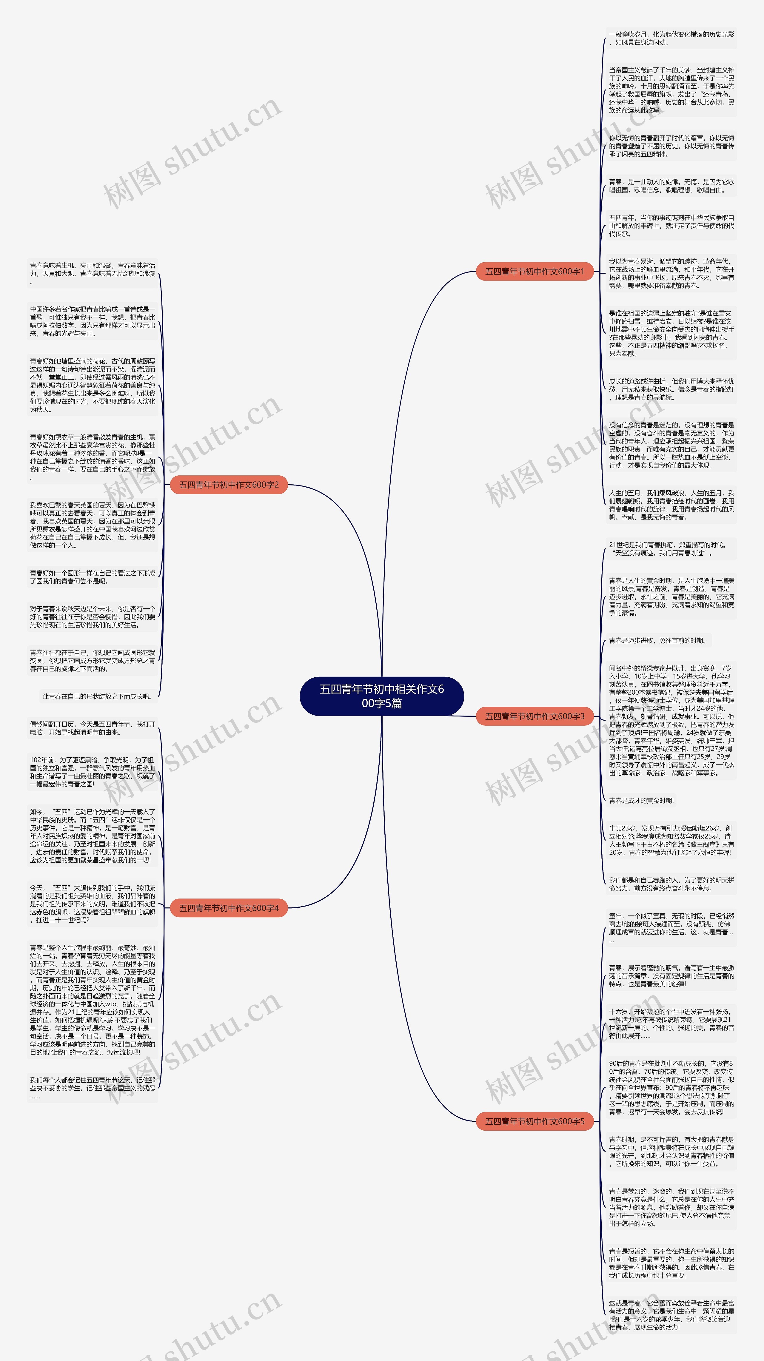 五四青年节初中相关作文600字5篇思维导图