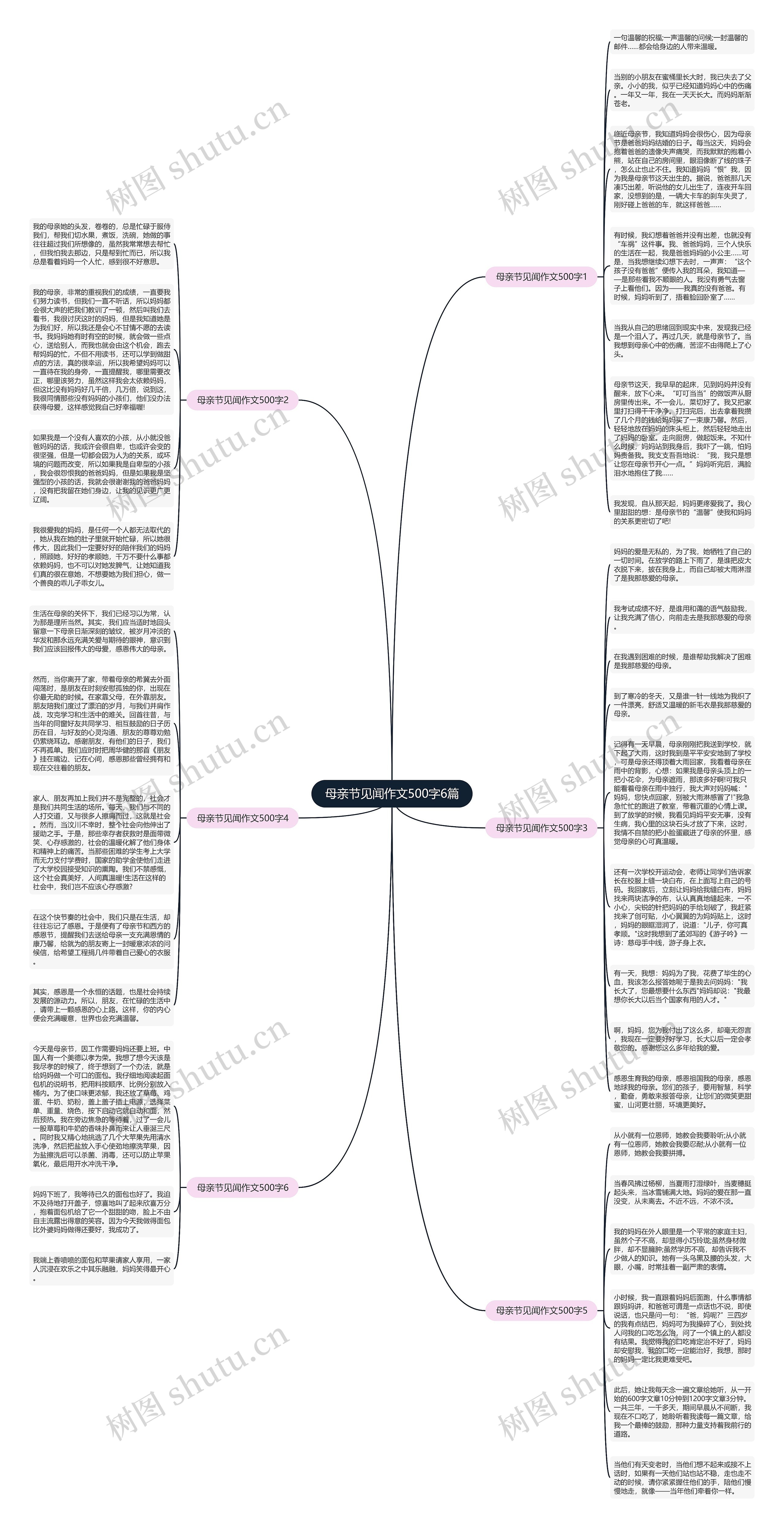 母亲节见闻作文500字6篇思维导图