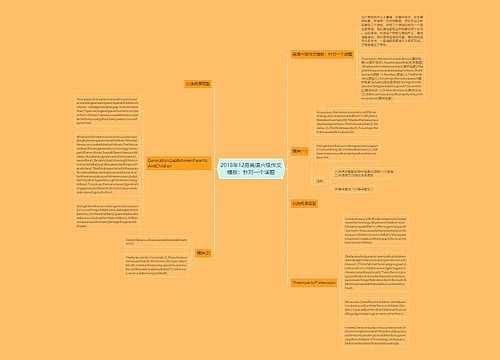 2018年12月英语六级作文模板：针对一个话题