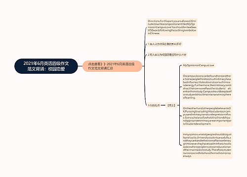 2021年6月英语四级作文范文背诵：校园恋爱