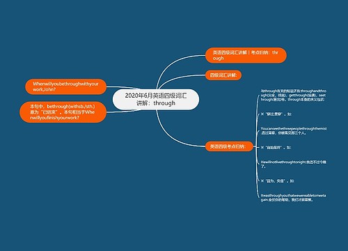 2020年6月英语四级词汇讲解：through