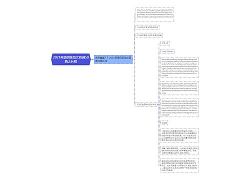 2021英语四级范文背诵50篇之长假