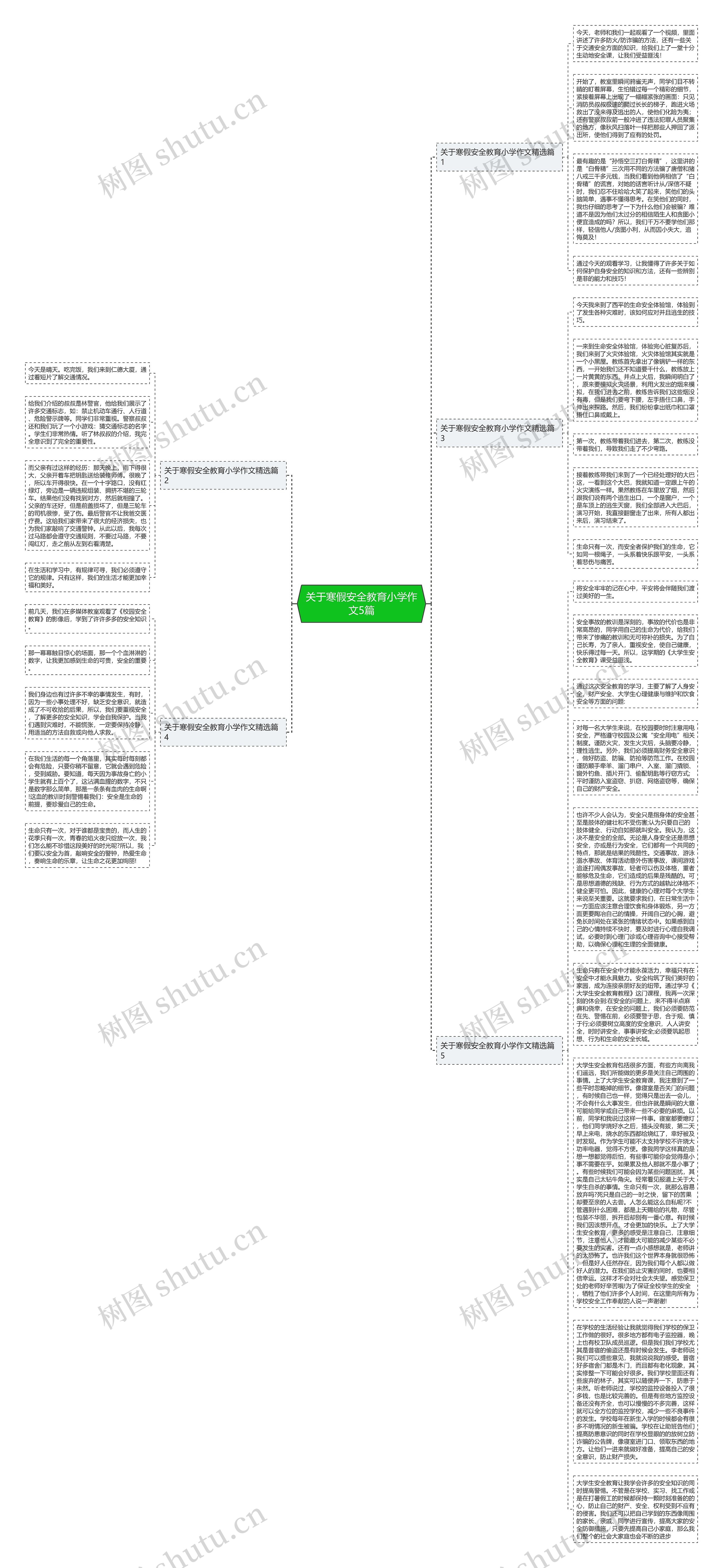 关于寒假安全教育小学作文5篇思维导图