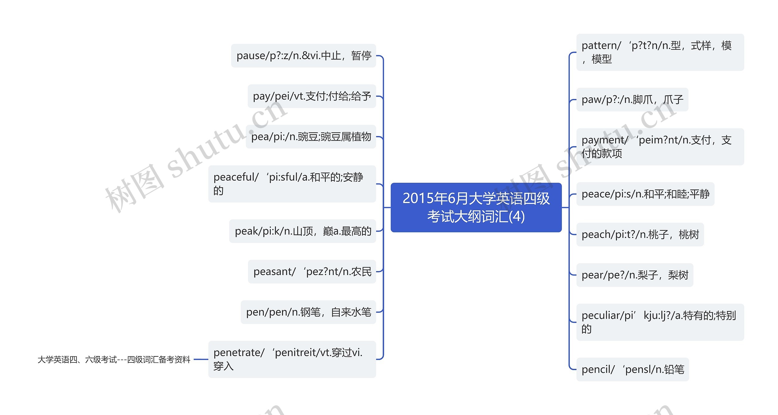 2015年6月大学英语四级考试大纲词汇(4)