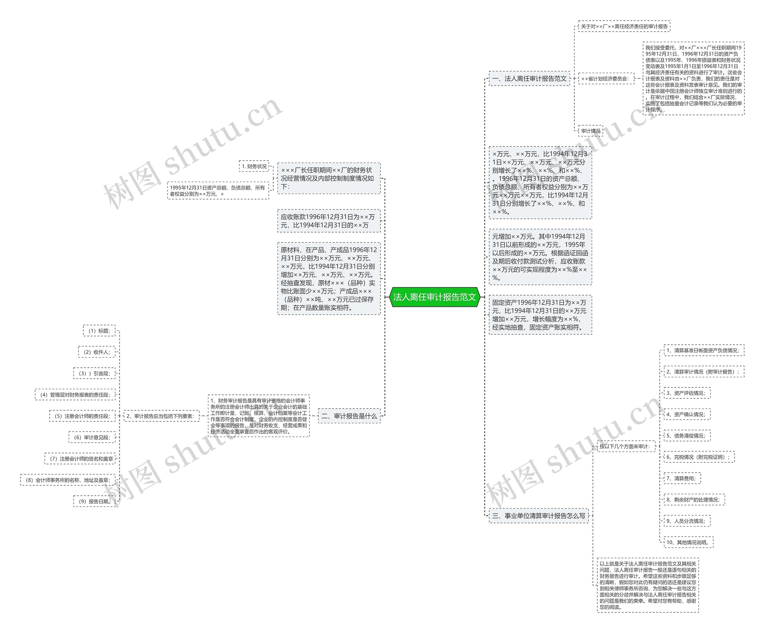 法人离任审计报告范文思维导图