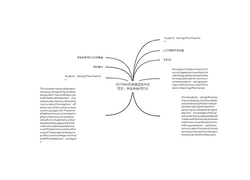 2019年6月英语四级作文范文：学生给老师打分
