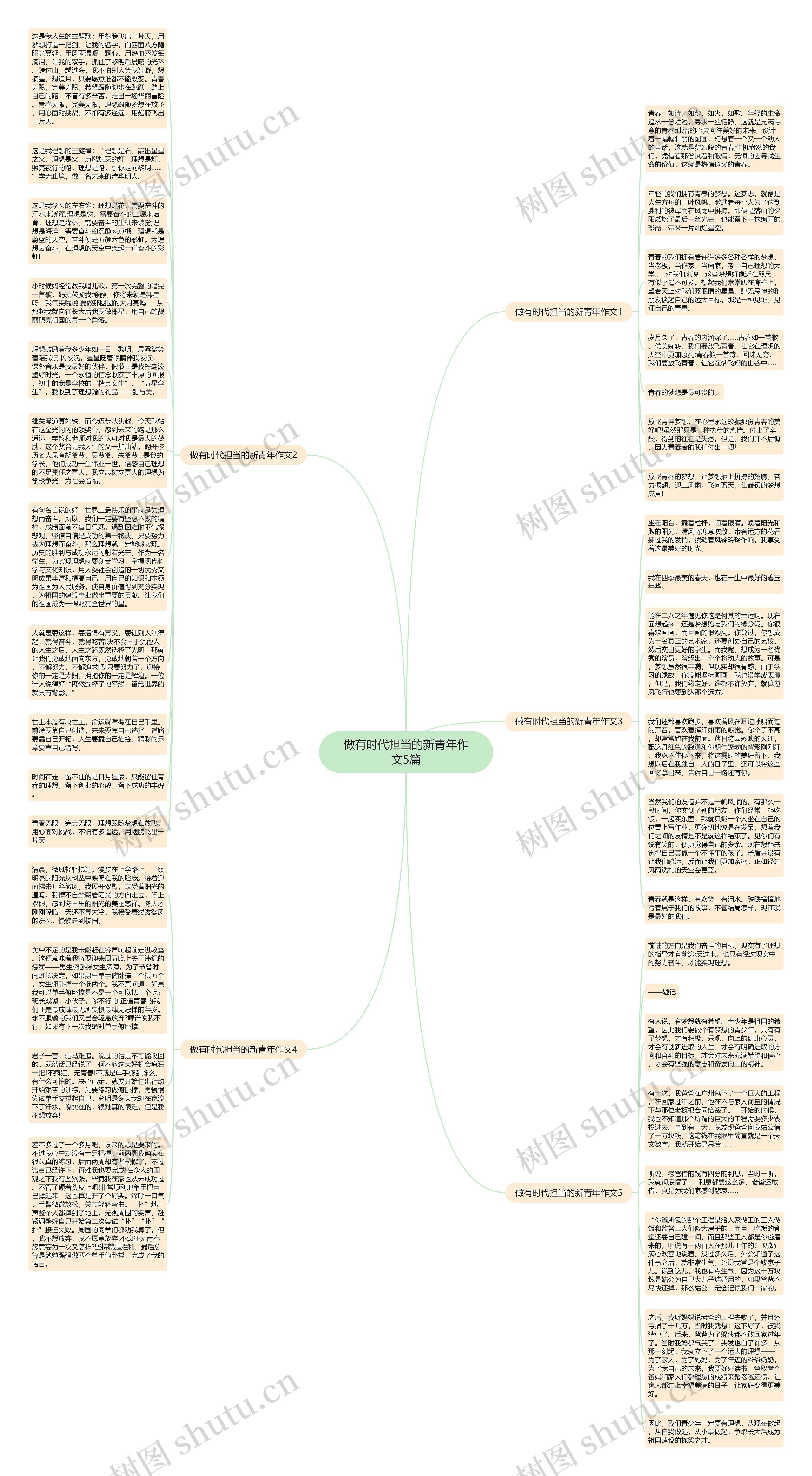 做有时代担当的新青年作文5篇思维导图