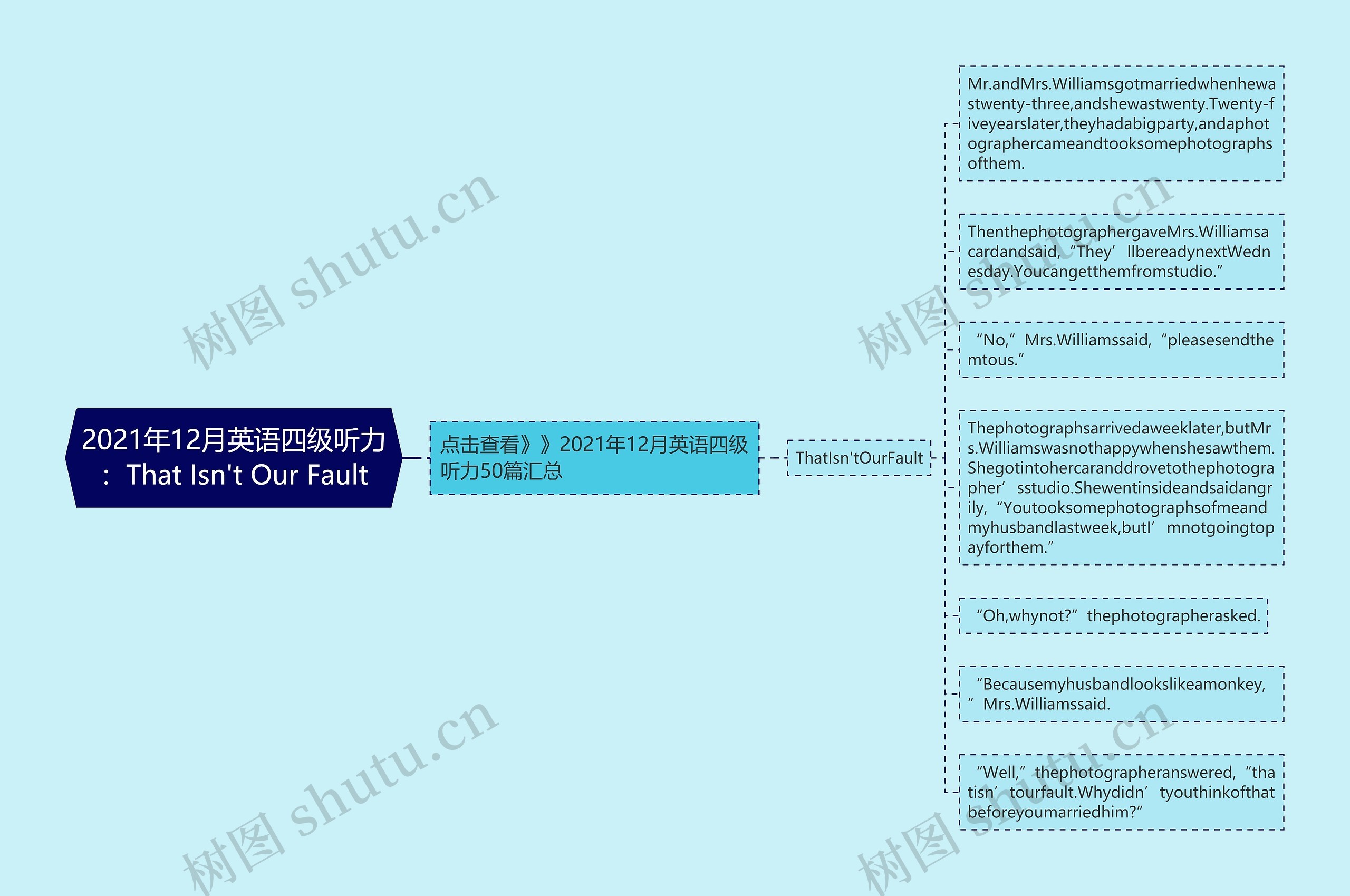 2021年12月英语四级听力：That Isn't Our Fault思维导图