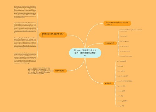 2018年12月英语六级作文精讲：喜欢住城市还是乡村