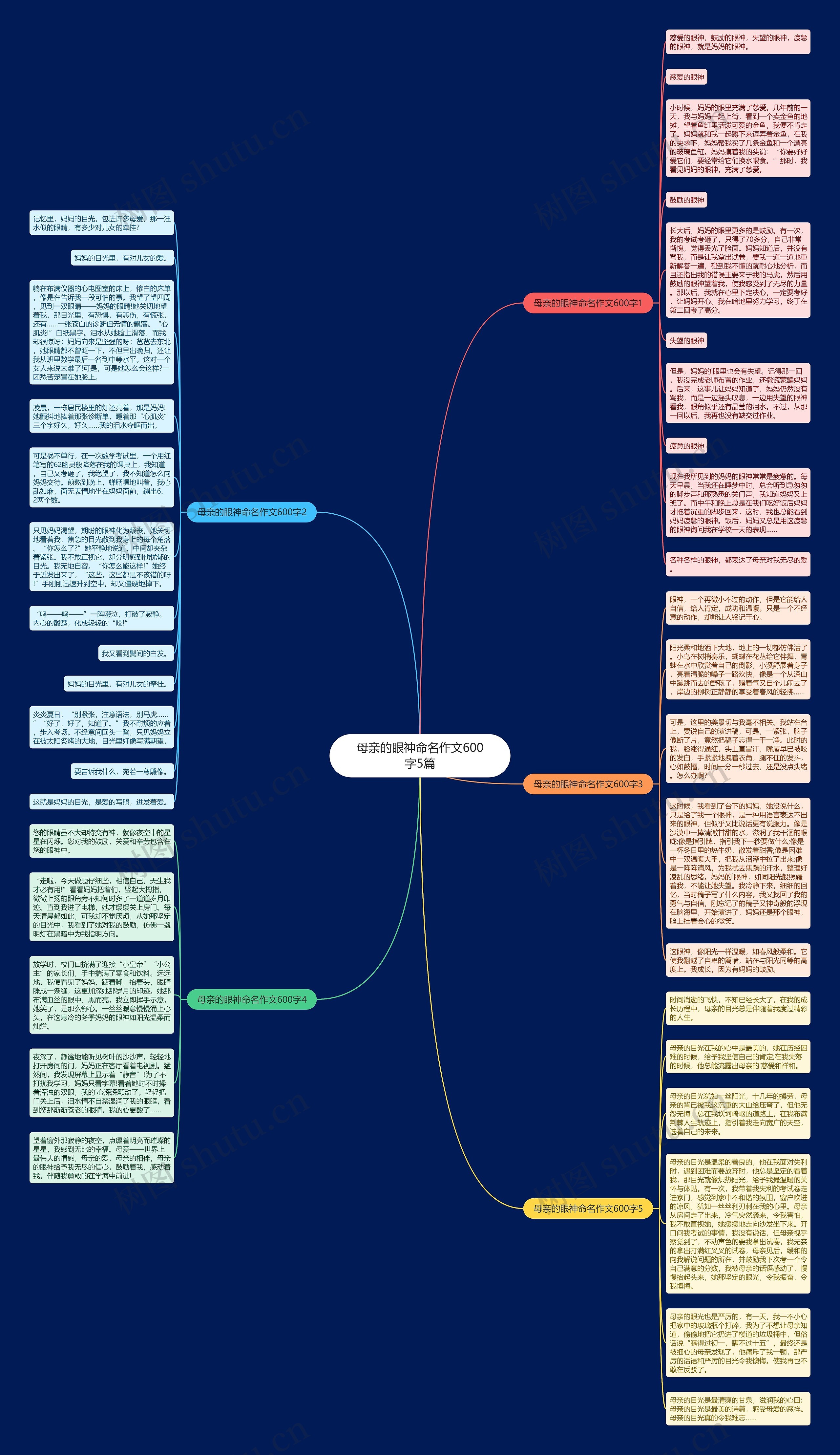 母亲的眼神命名作文600字5篇