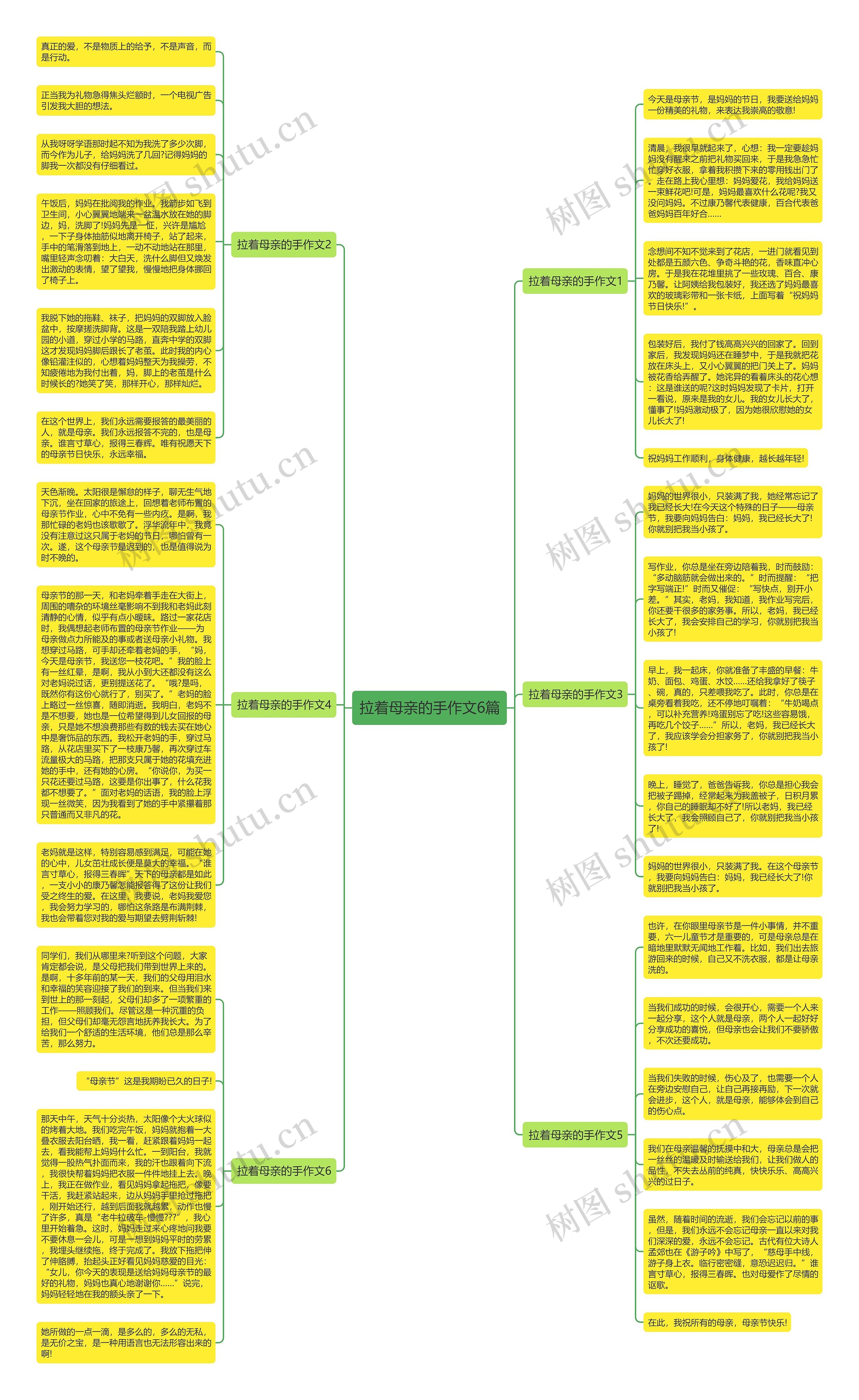 拉着母亲的手作文6篇思维导图