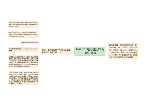 2018年12月英语四级听力技巧：逻辑