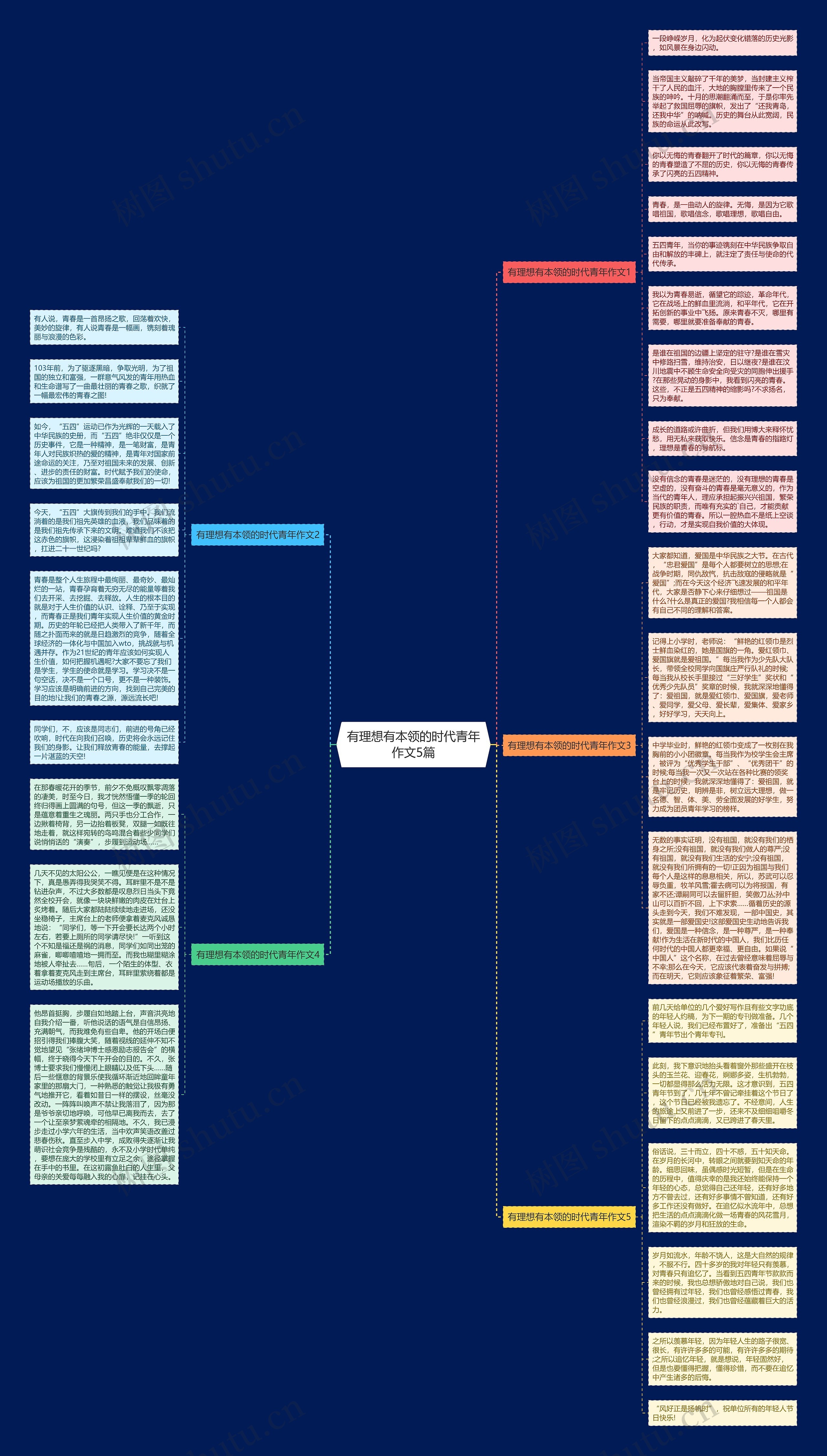 有理想有本领的时代青年作文5篇思维导图