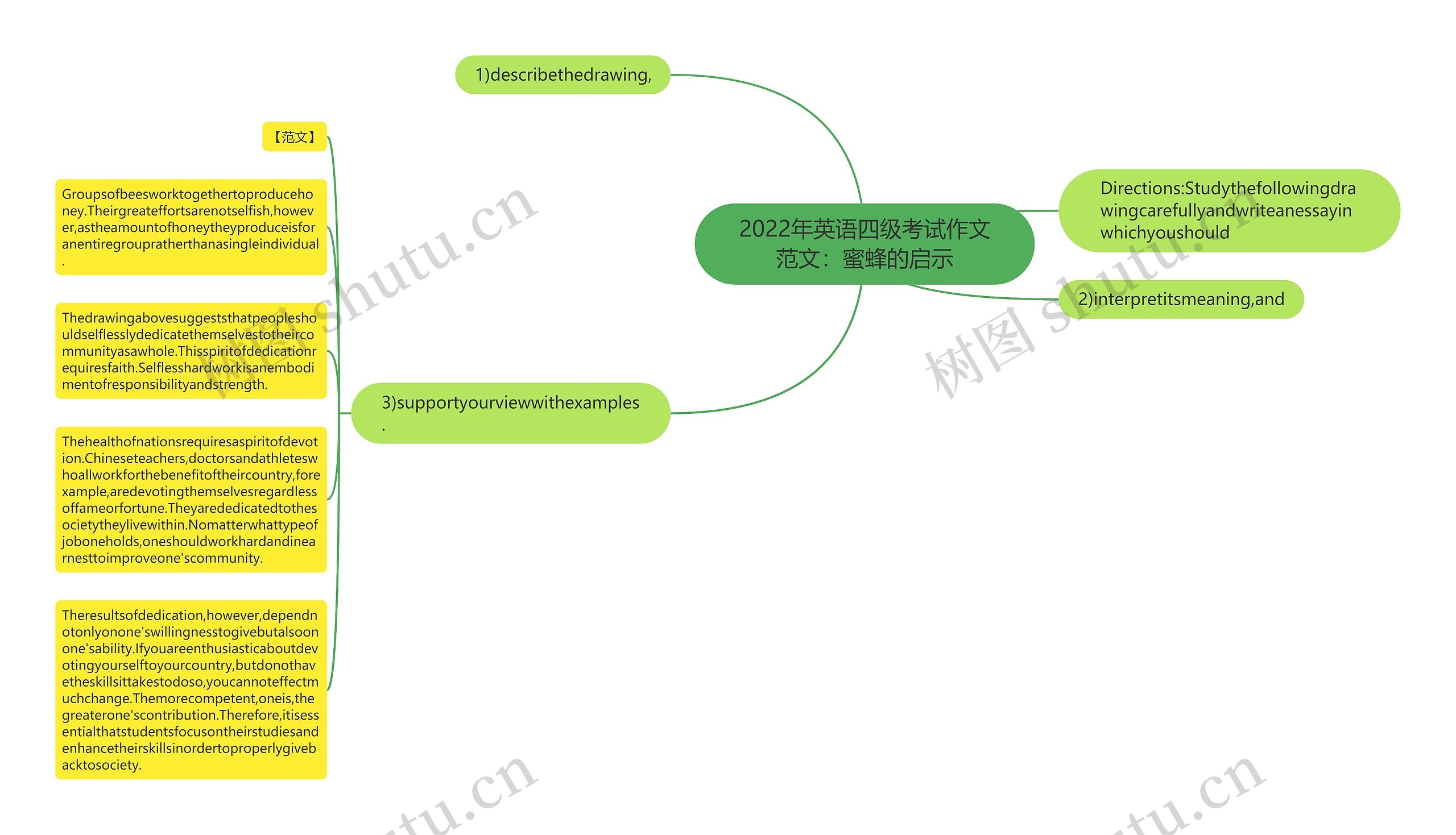 2022年英语四级考试作文范文：蜜蜂的启示思维导图