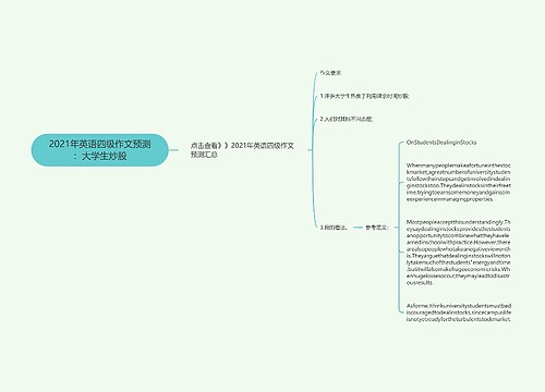 2021年英语四级作文预测：大学生炒股