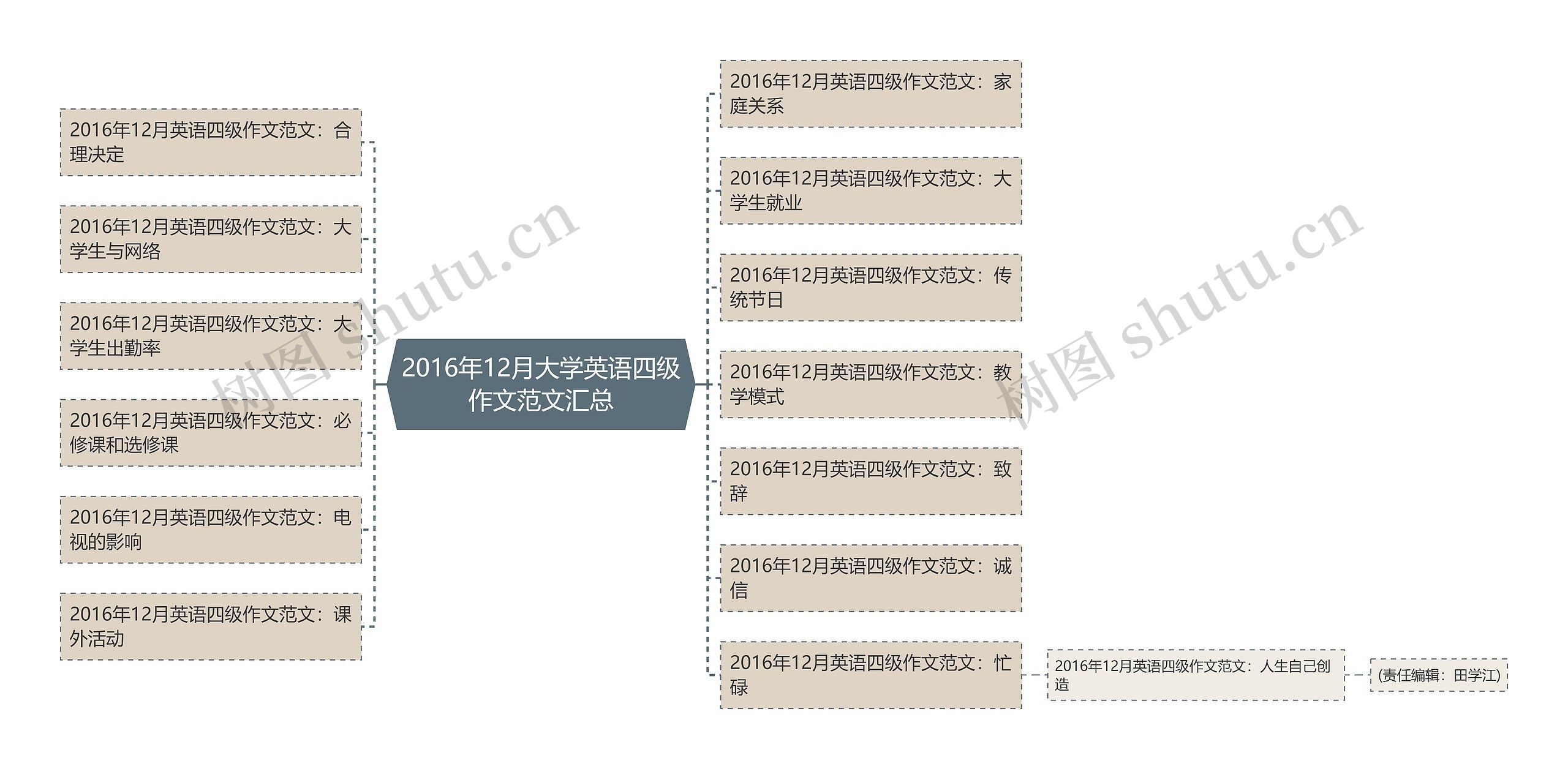 2016年12月大学英语四级作文范文汇总思维导图