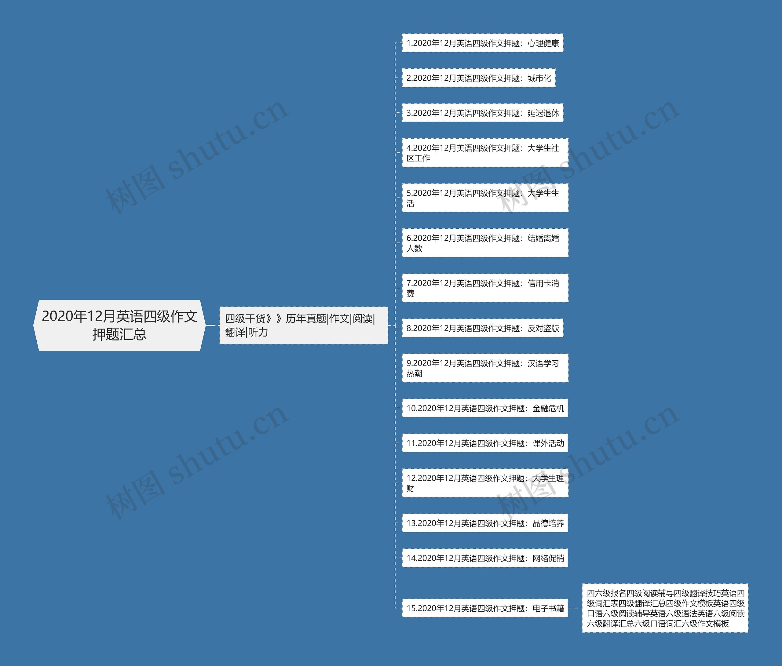 2020年12月英语四级作文押题汇总思维导图