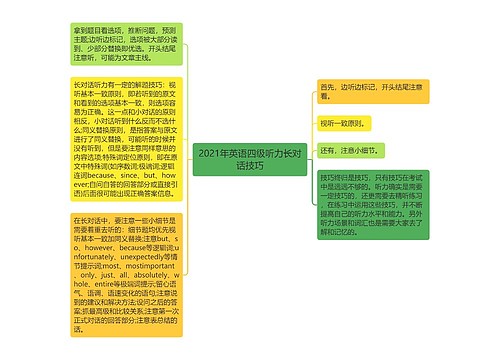 2021年英语四级听力长对话技巧