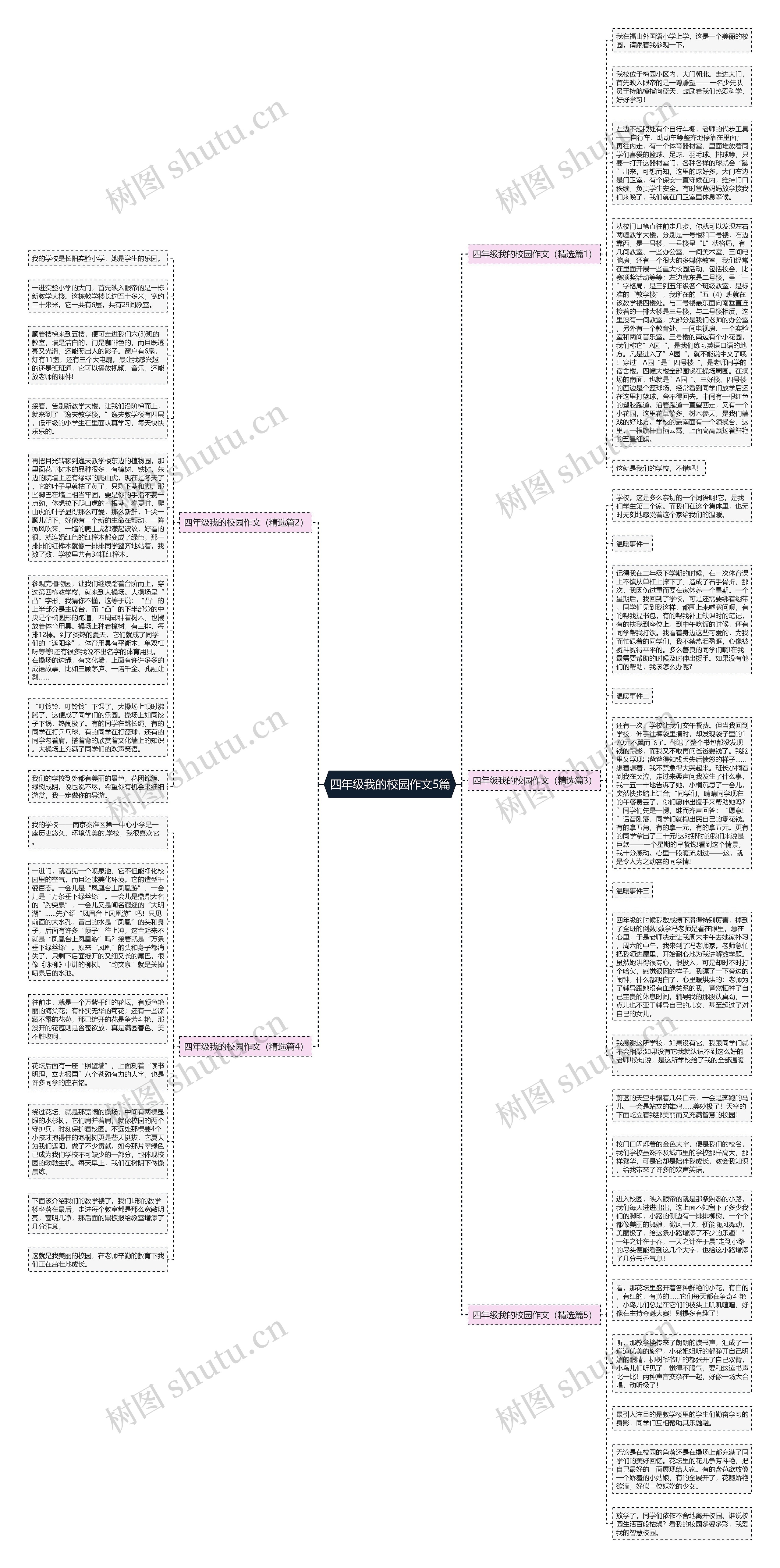 四年级我的校园作文5篇思维导图