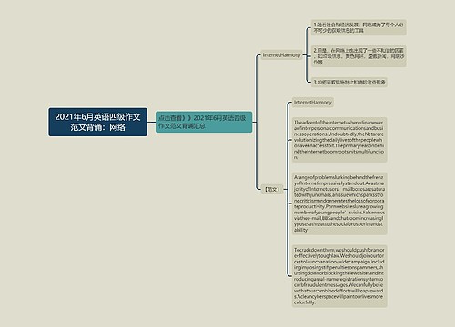 2021年6月英语四级作文范文背诵：网络