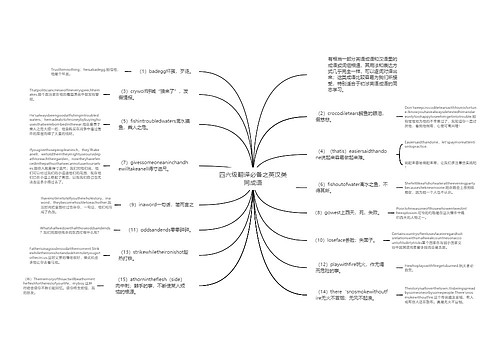 四六级翻译必备之英汉类同成语