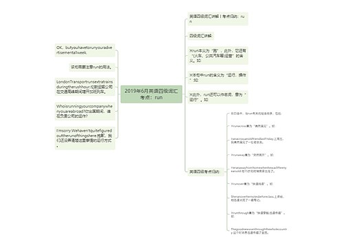 2019年6月英语四级词汇考点：run