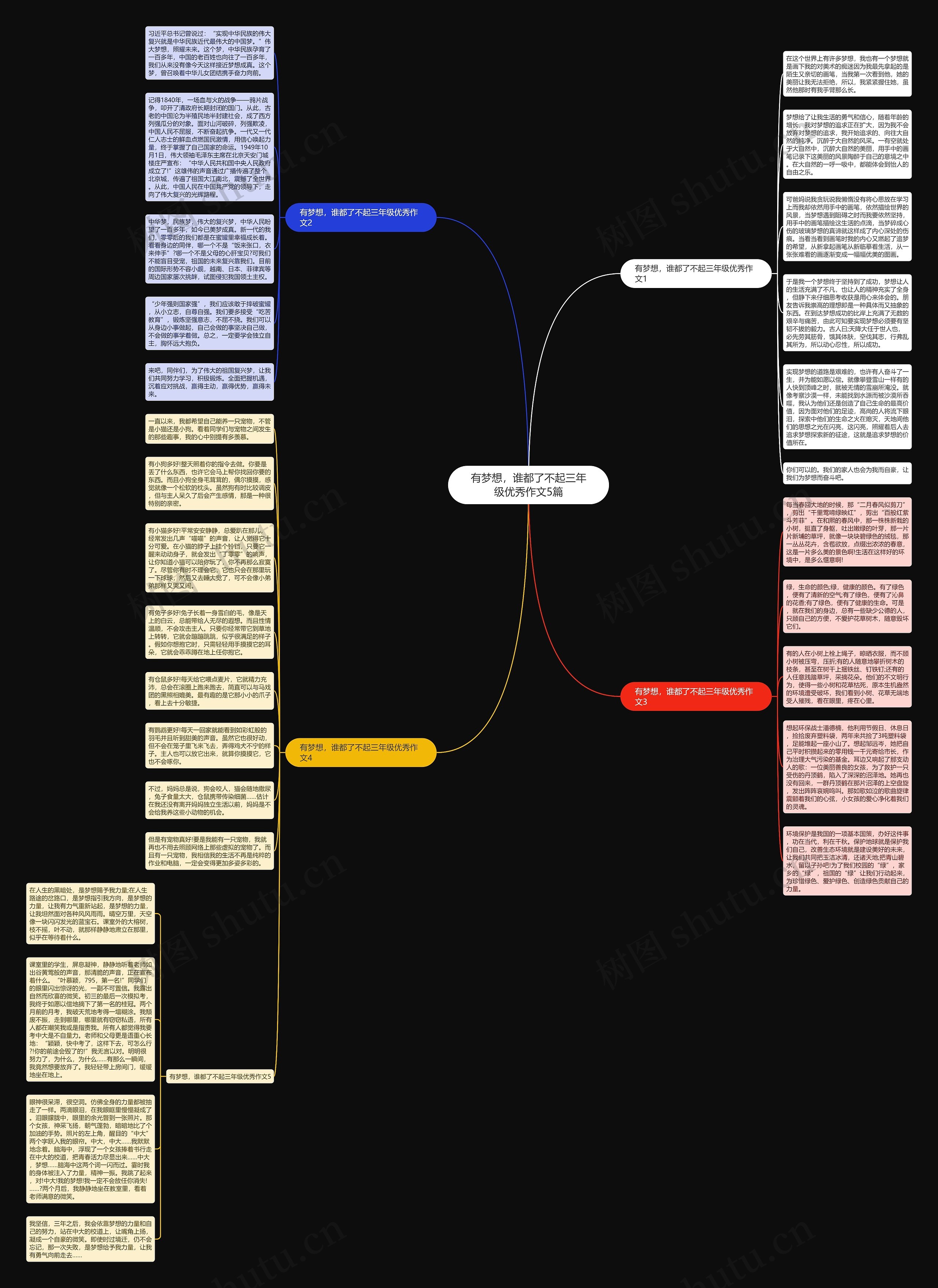 有梦想，谁都了不起三年级优秀作文5篇思维导图