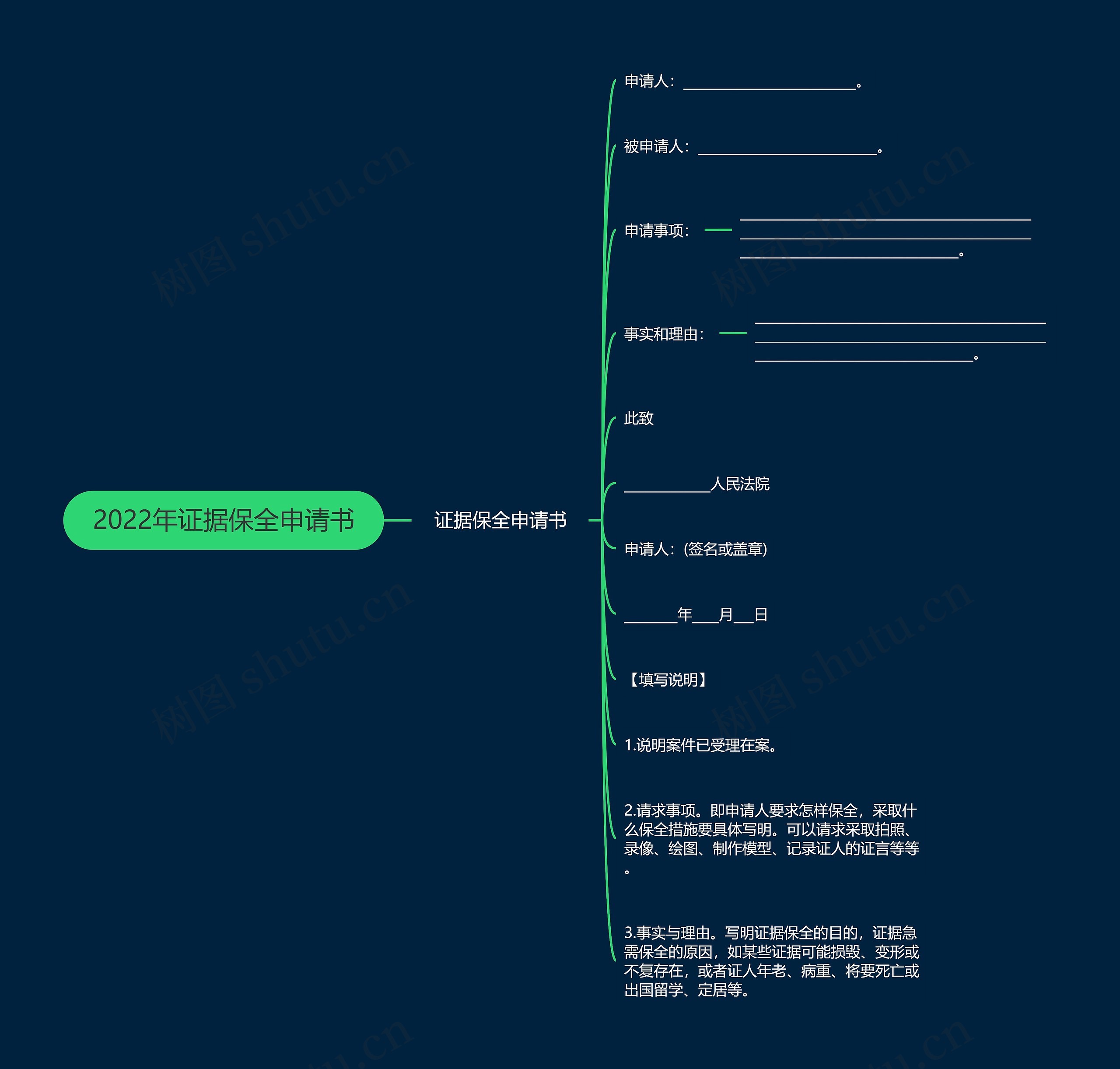 2022年证据保全申请书思维导图