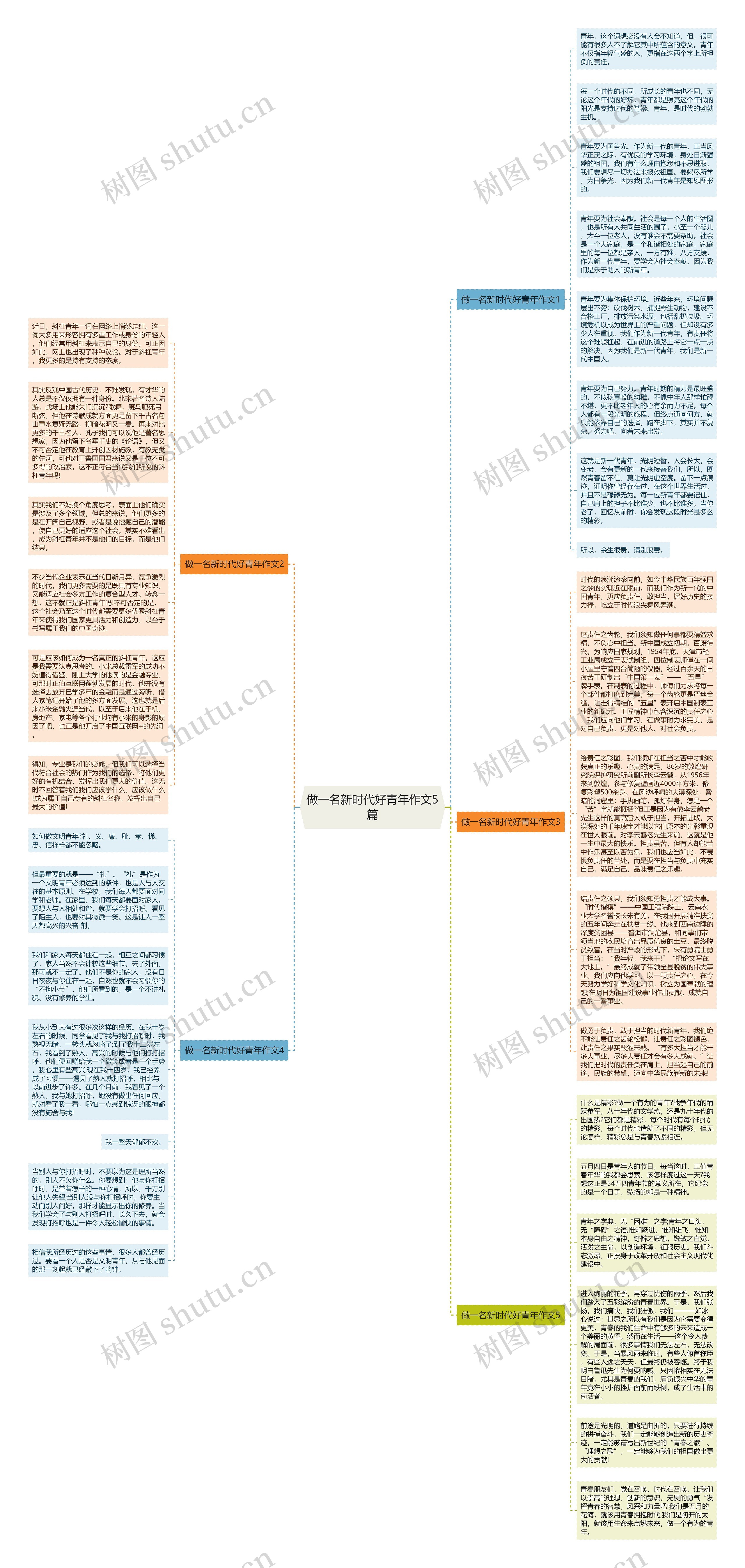 做一名新时代好青年作文5篇思维导图