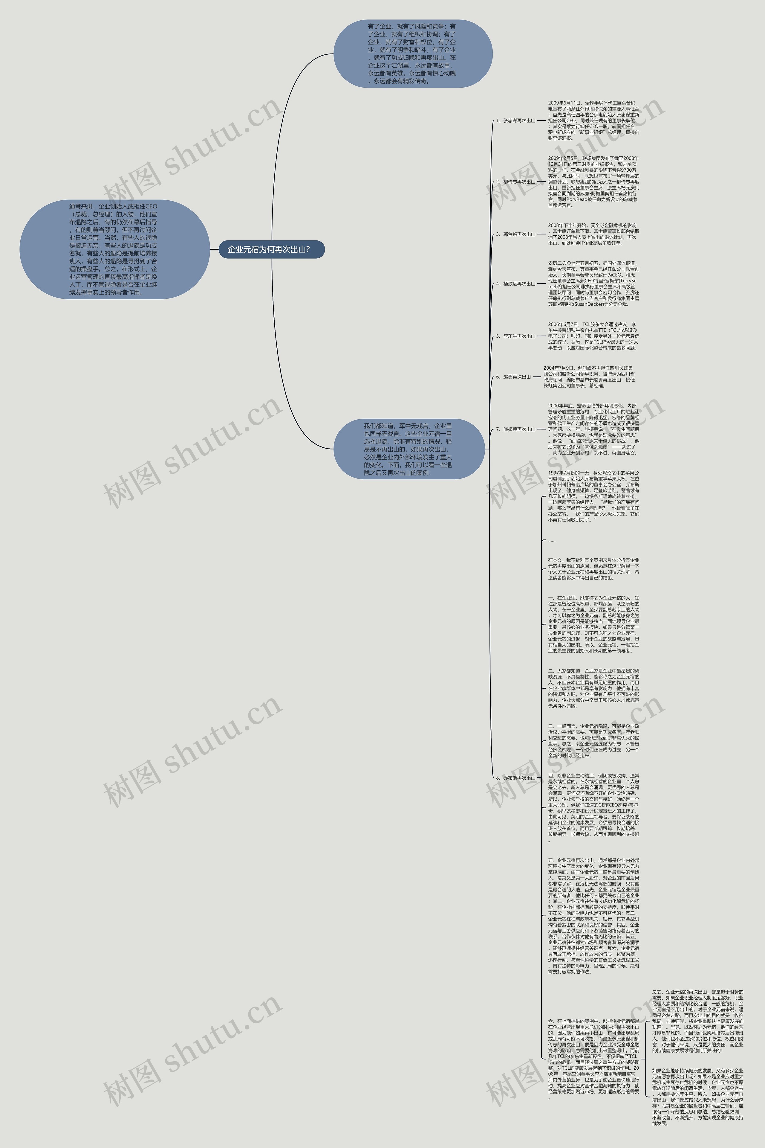 企业元宿为何再次出山？ 思维导图