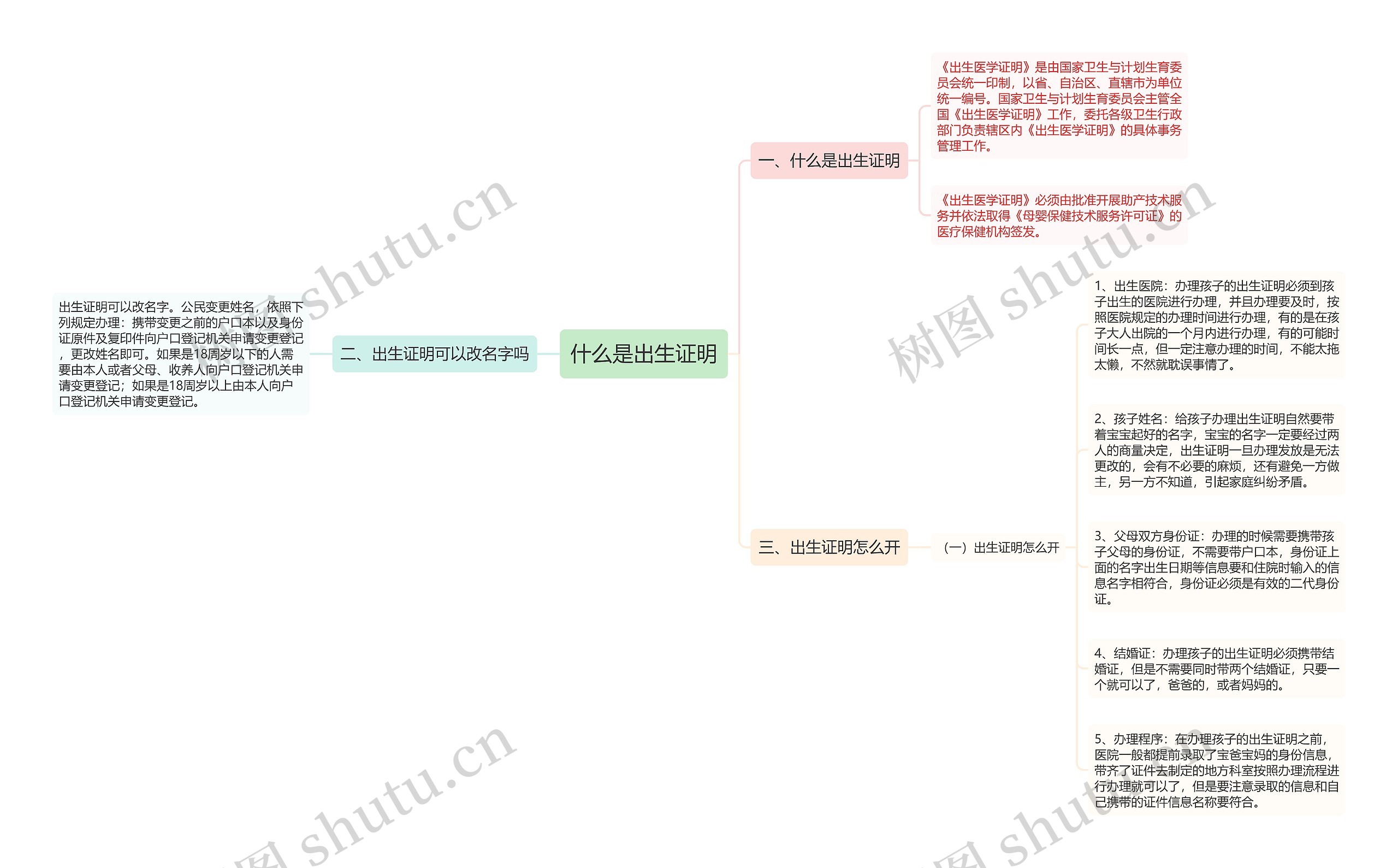 什么是出生证明思维导图