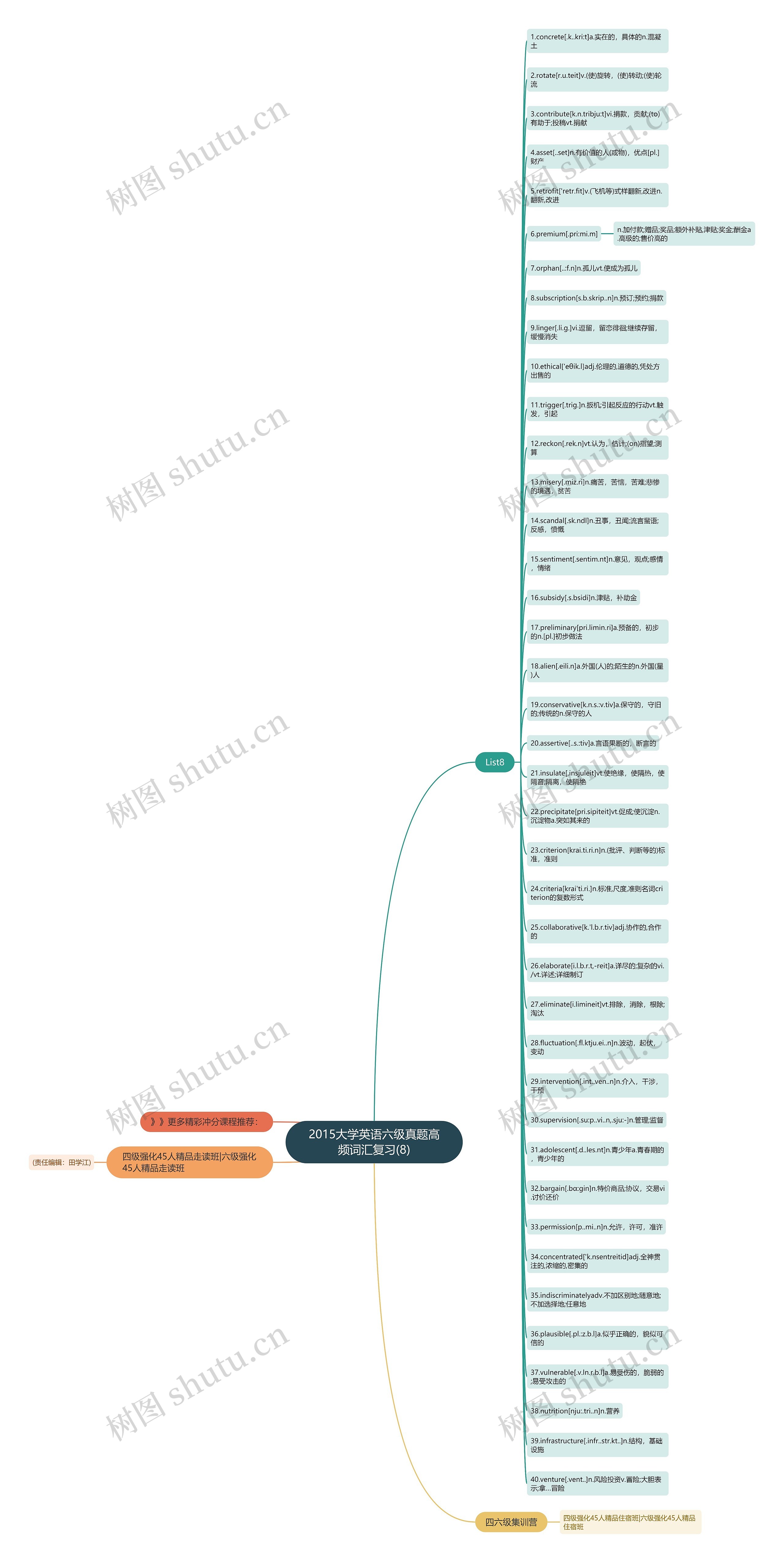 2015大学英语六级真题高频词汇复习(8)思维导图