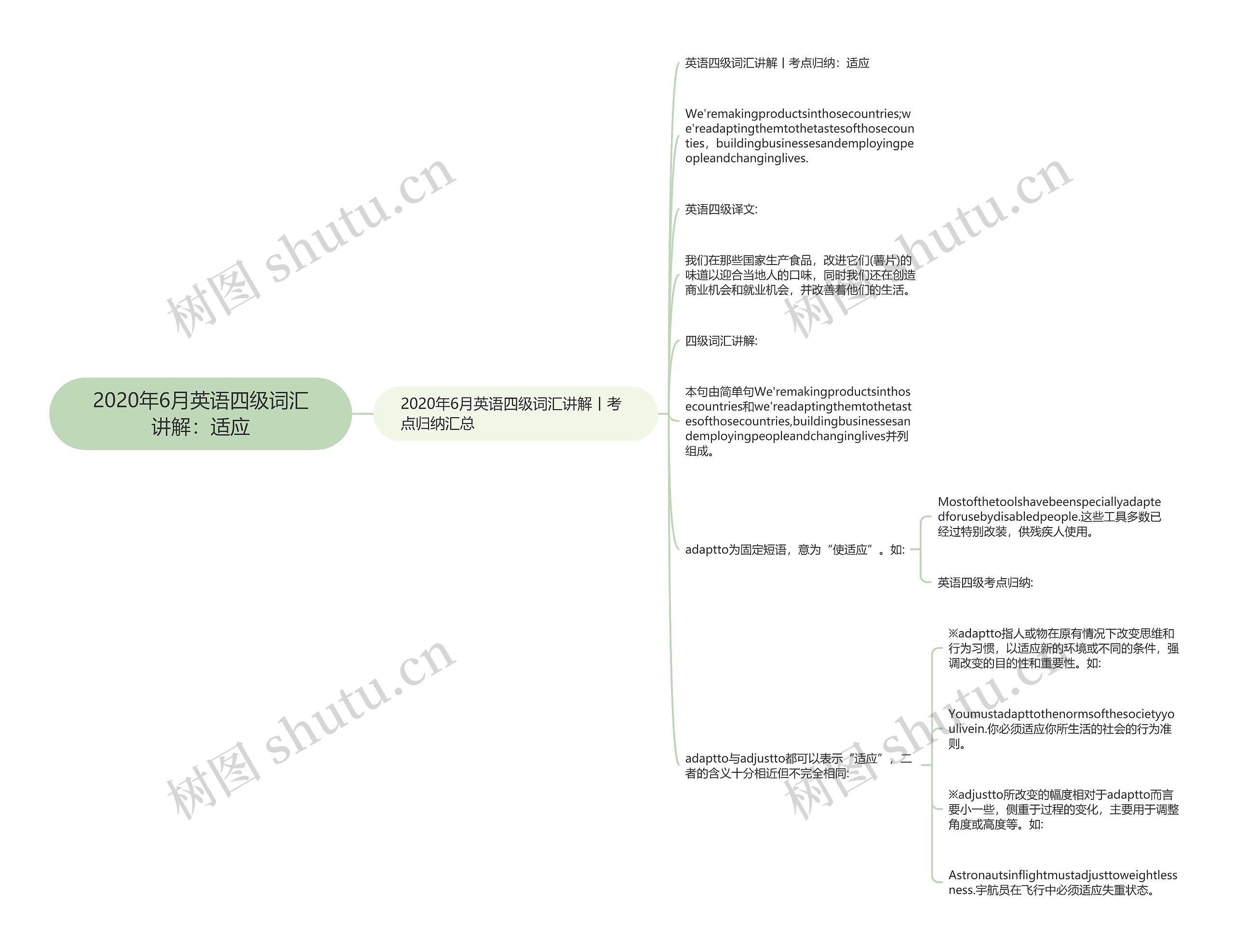 2020年6月英语四级词汇讲解：适应