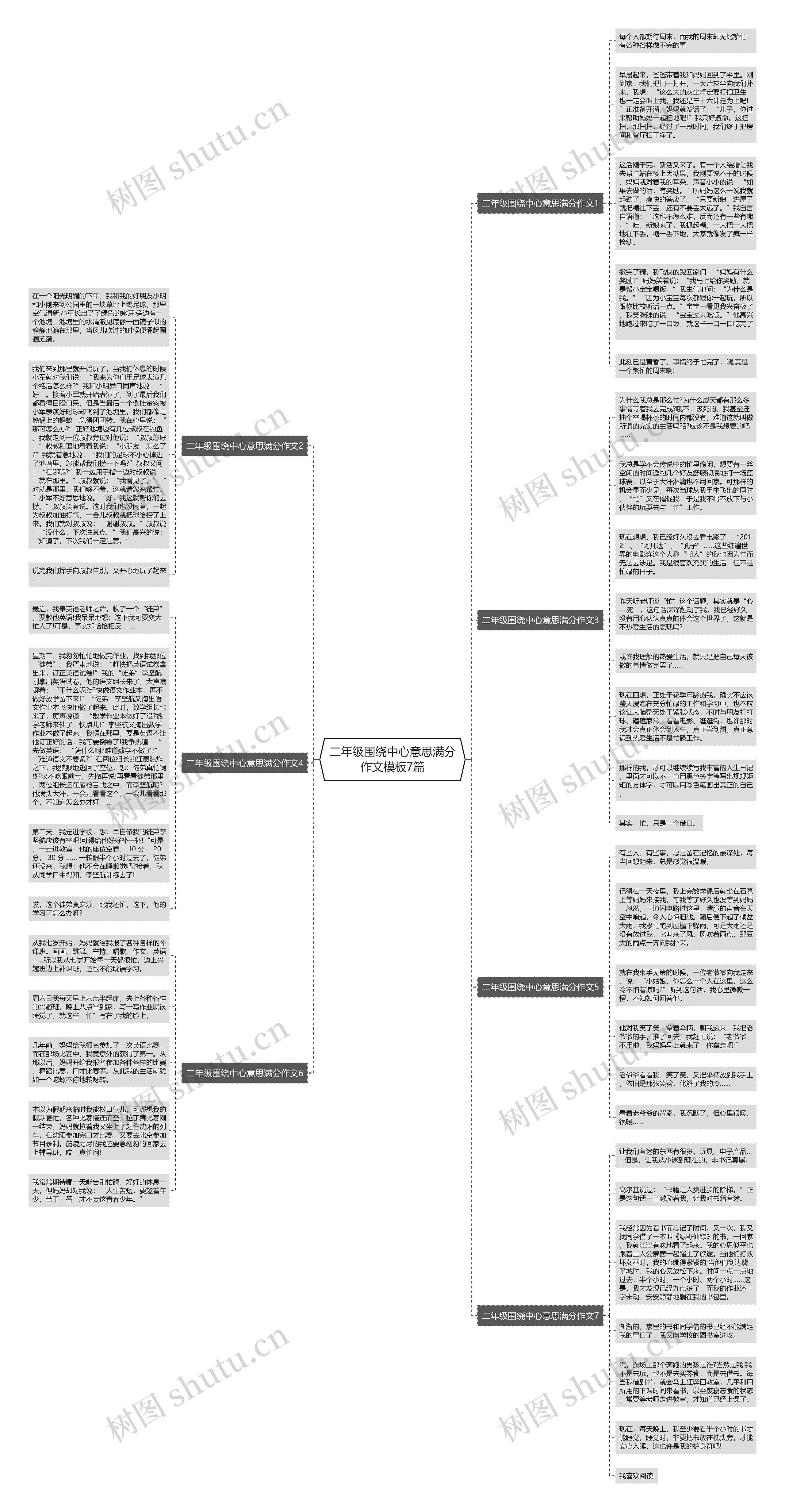 二年级围绕中心意思满分作文模板7篇