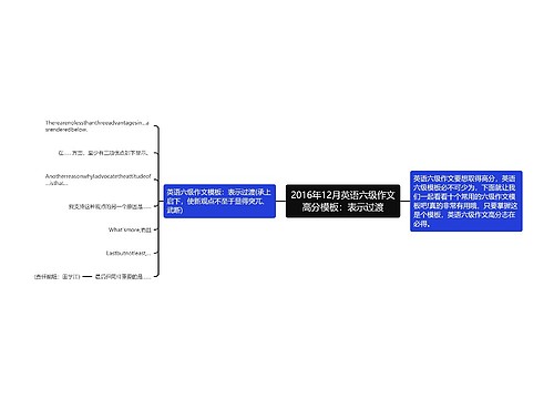 2016年12月英语六级作文高分模板：表示过渡