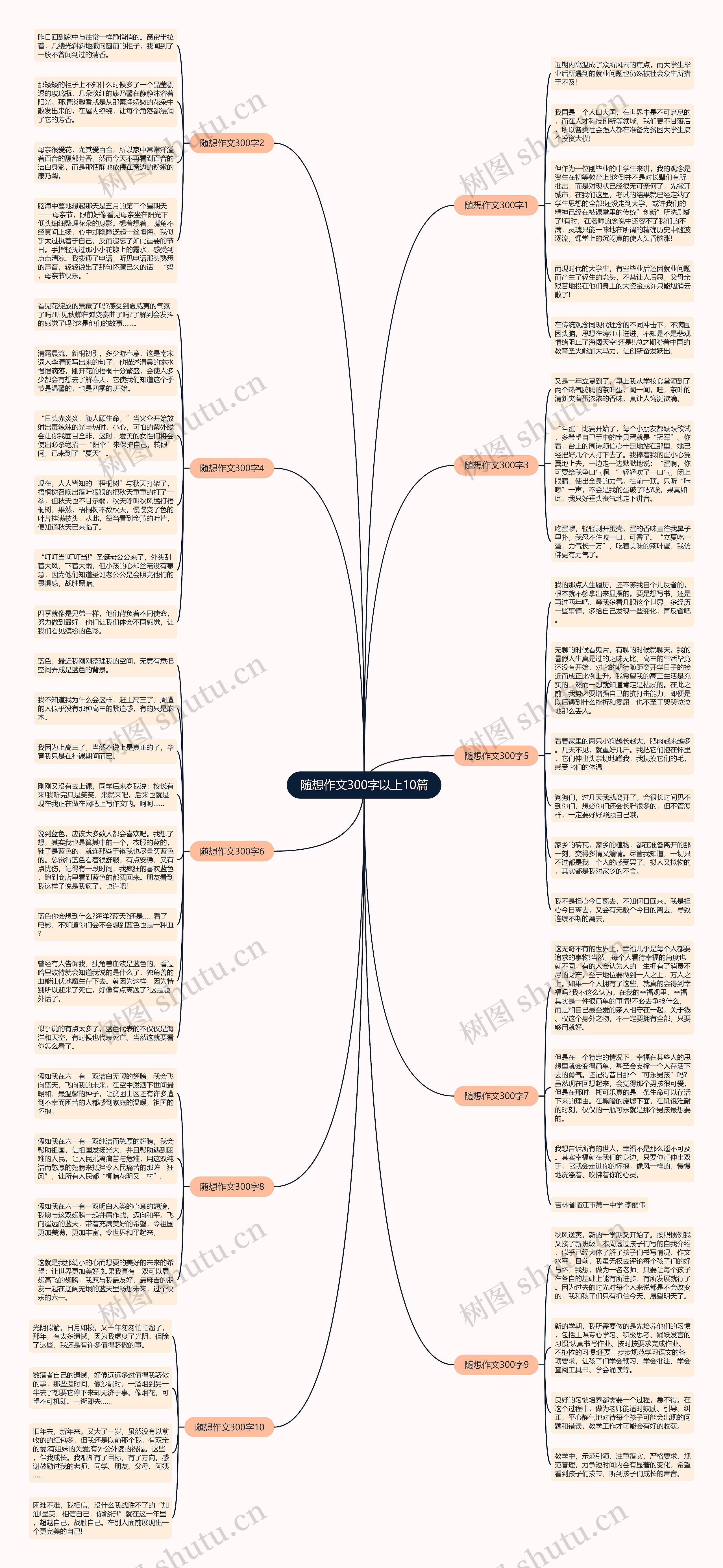 随想作文300字以上10篇思维导图