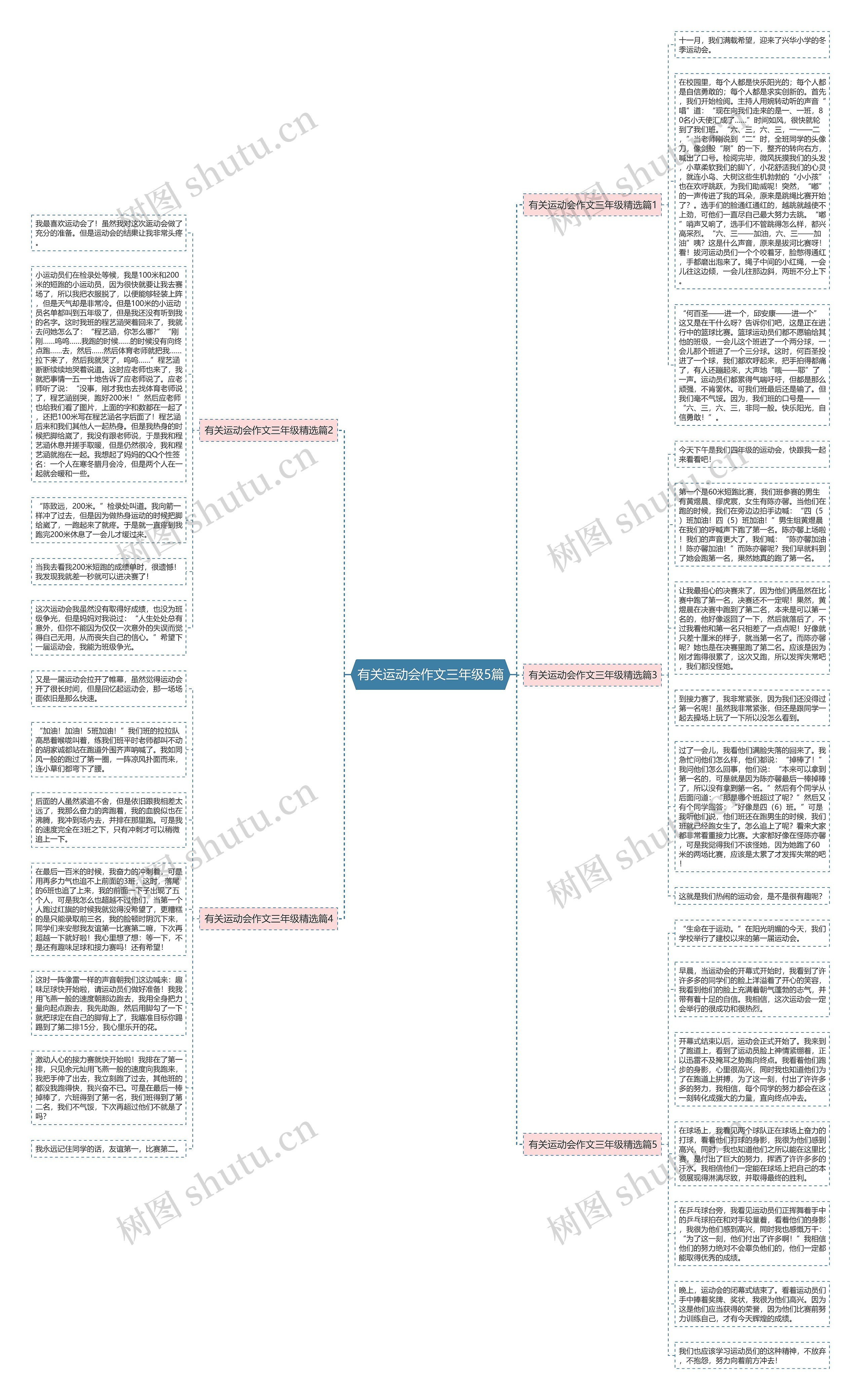 有关运动会作文三年级5篇思维导图